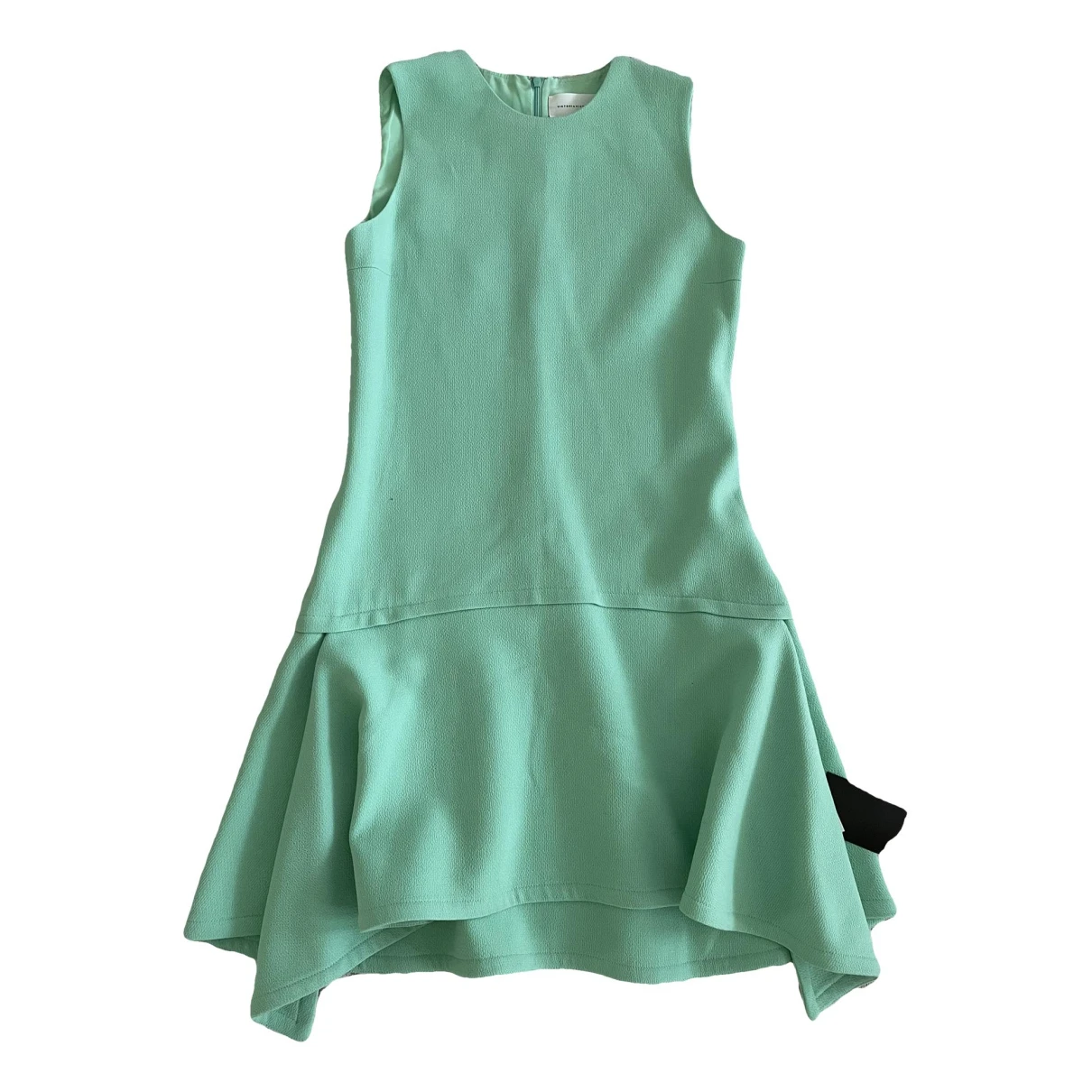 Pre-owned Victoria Victoria Beckham Wool Mini Dress In Green