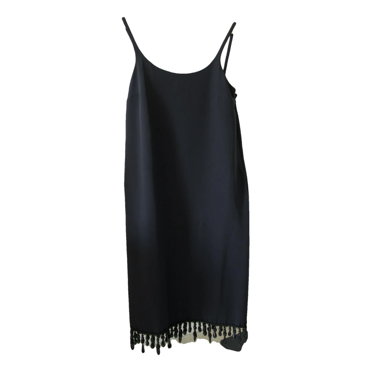 Pre-owned Prada Silk Mid-length Dress In Black