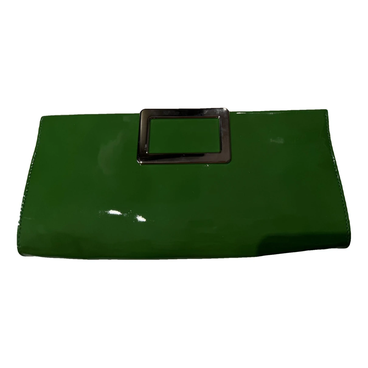 Pre-owned Roger Vivier Patent Leather Clutch Bag In Green