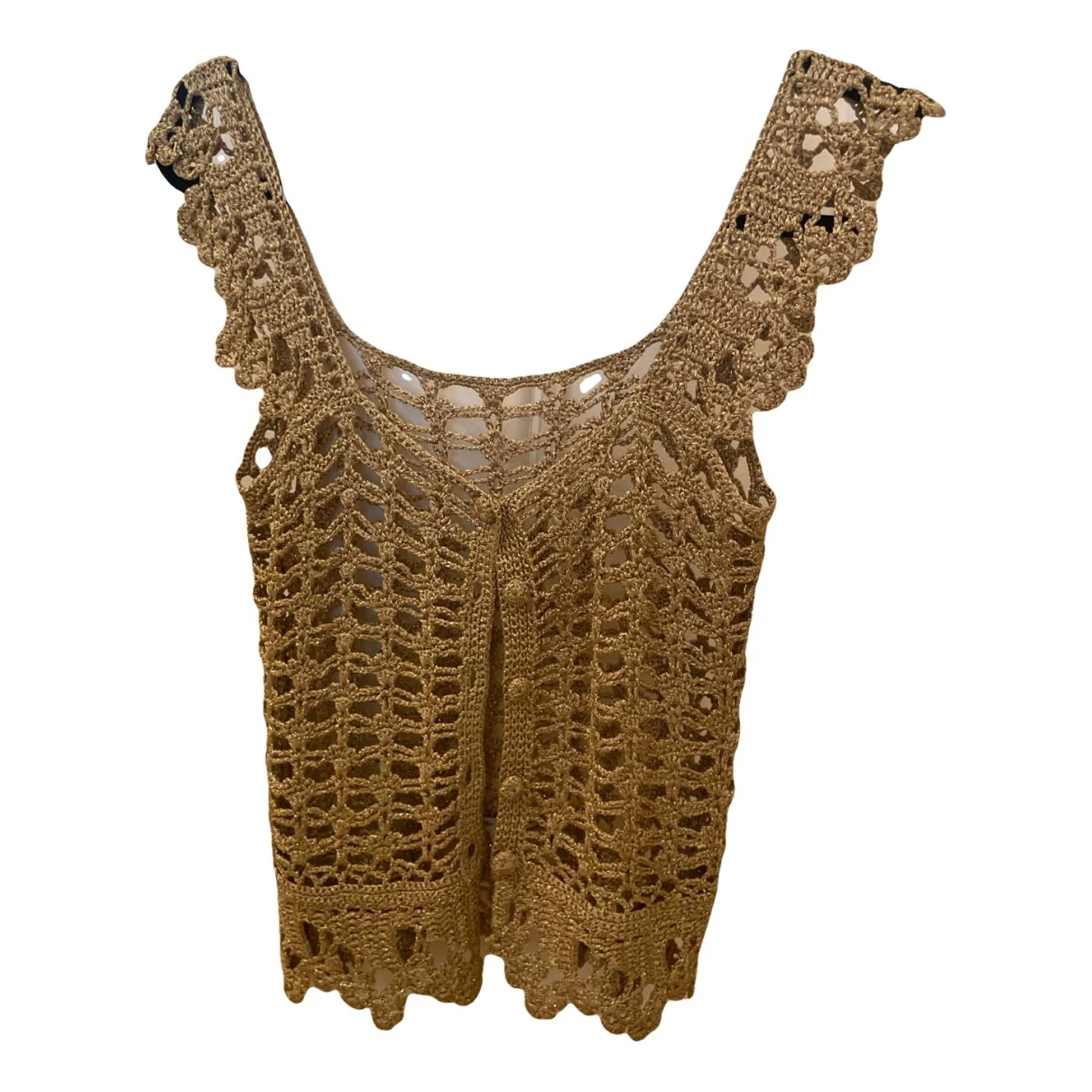 Pre-owned Nanette Lepore Lace Blouse In Gold
