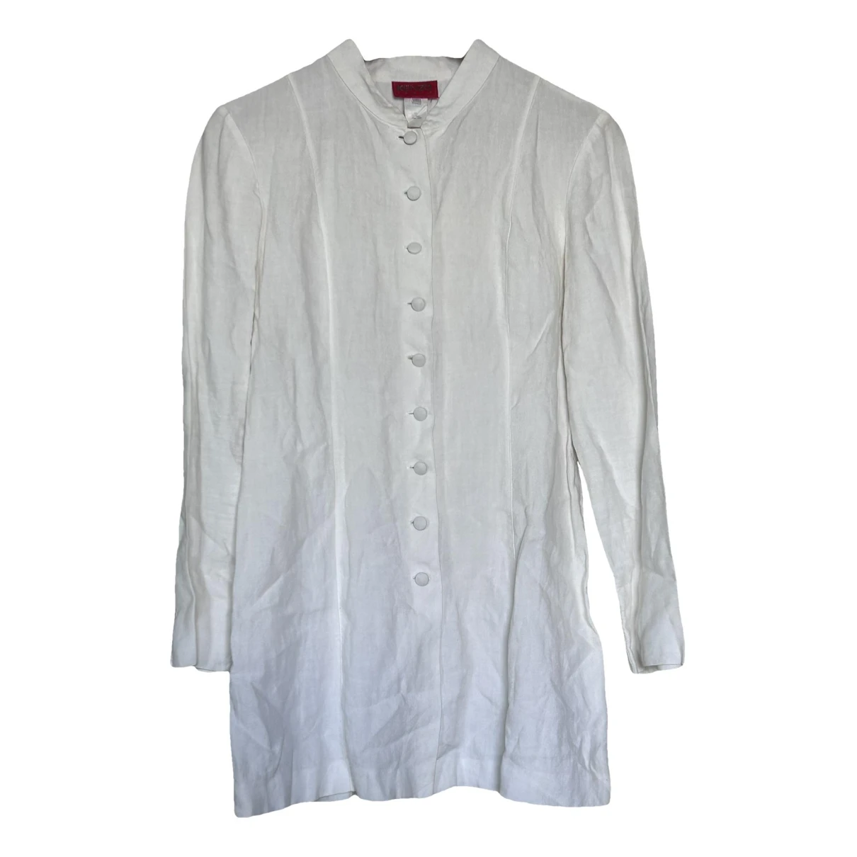 Pre-owned Kenzo Linen Blouse In White