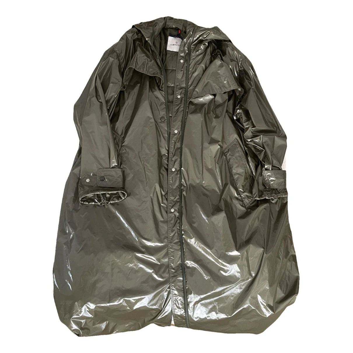 Pre-owned Moncler Trench Coat In Green
