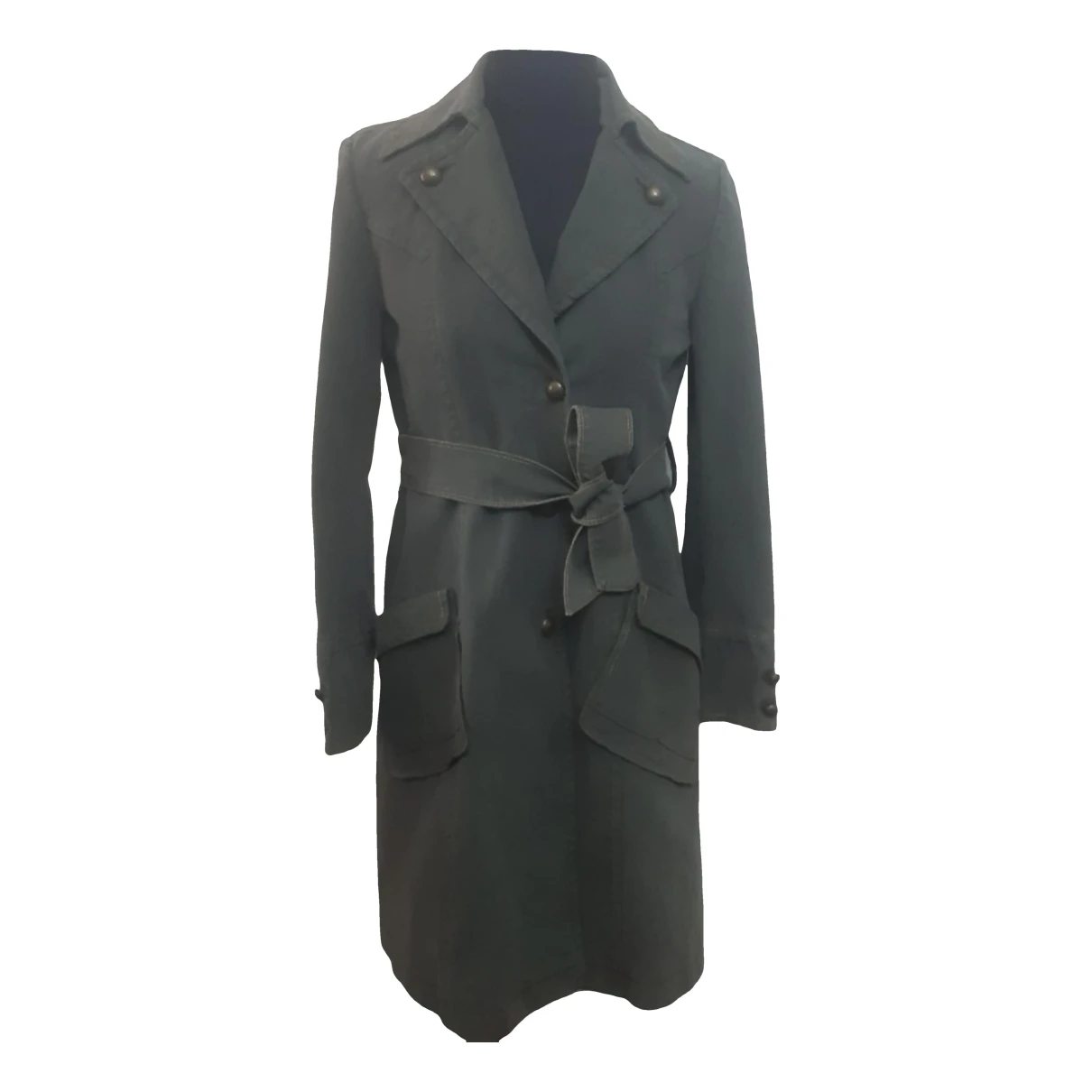 Pre-owned Miss Sixty Trench Coat In Green