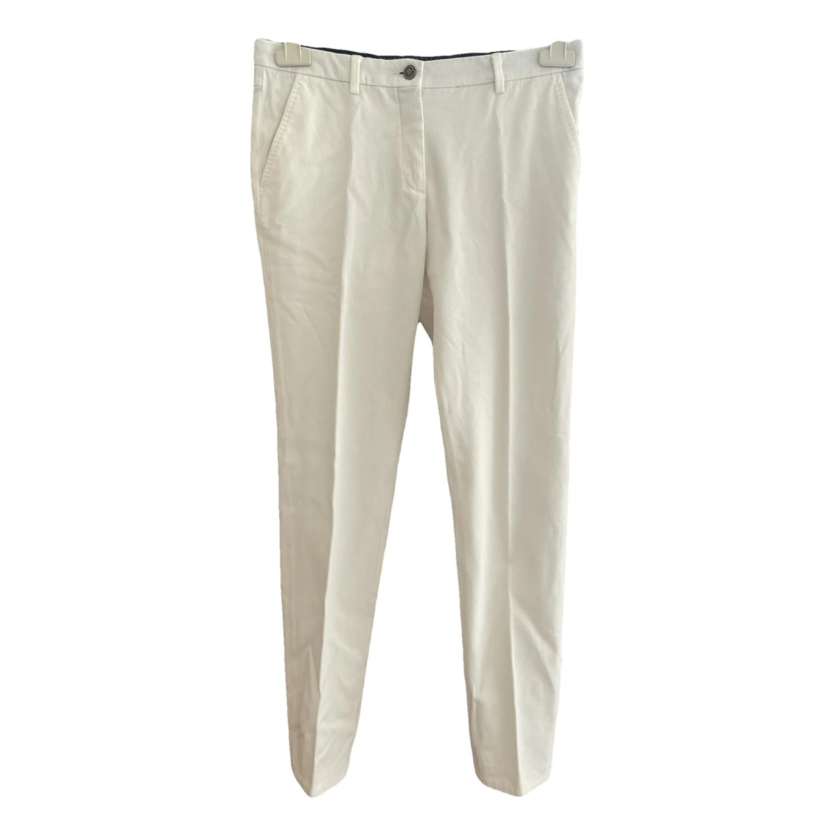 Pre-owned Moncler Carot Pants In White