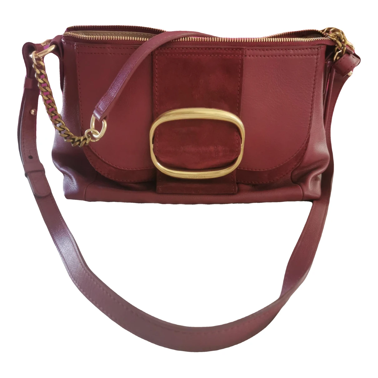 Pre-owned See By Chloé Leather Handbag In Burgundy