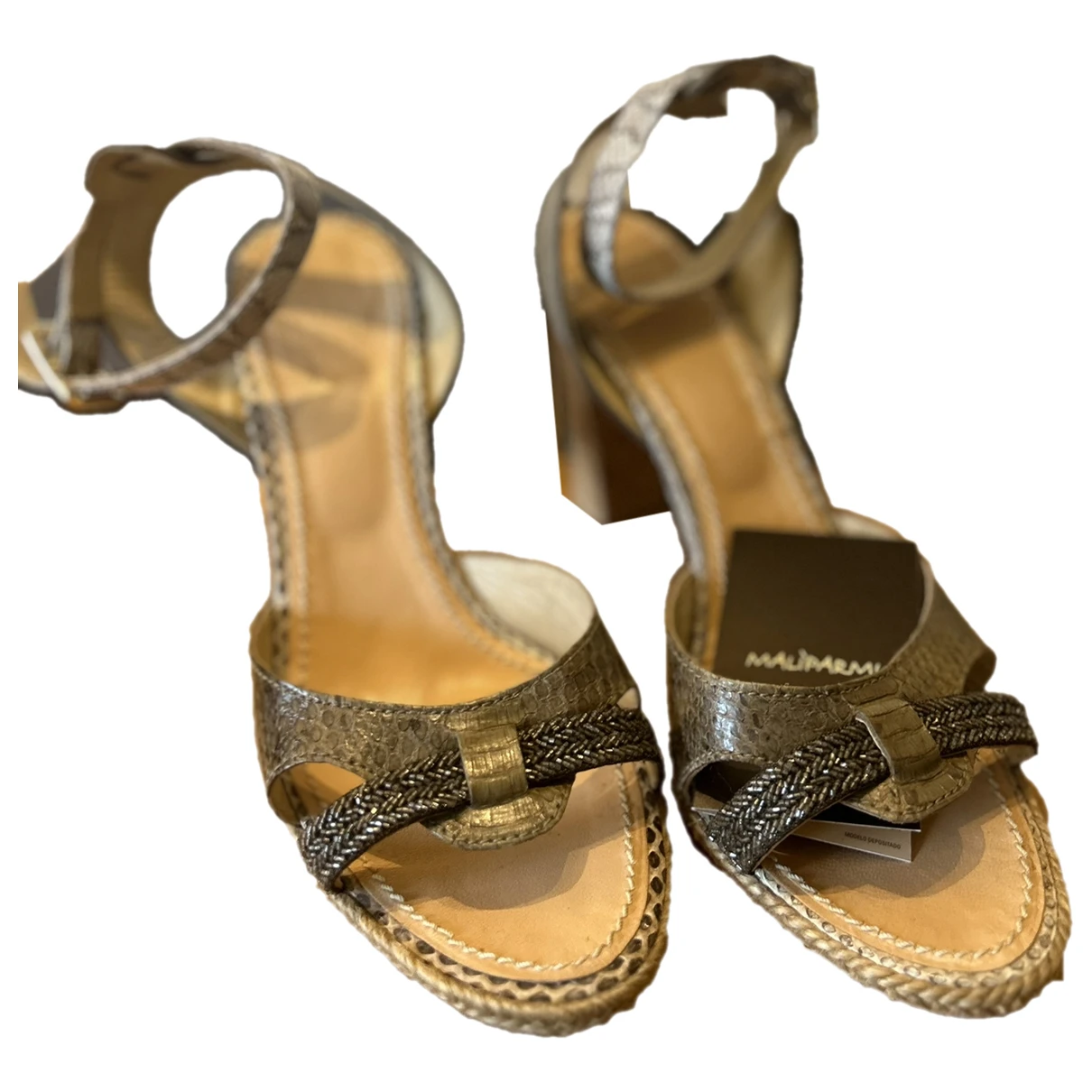 Pre-owned Maliparmi Leather Sandal In Green