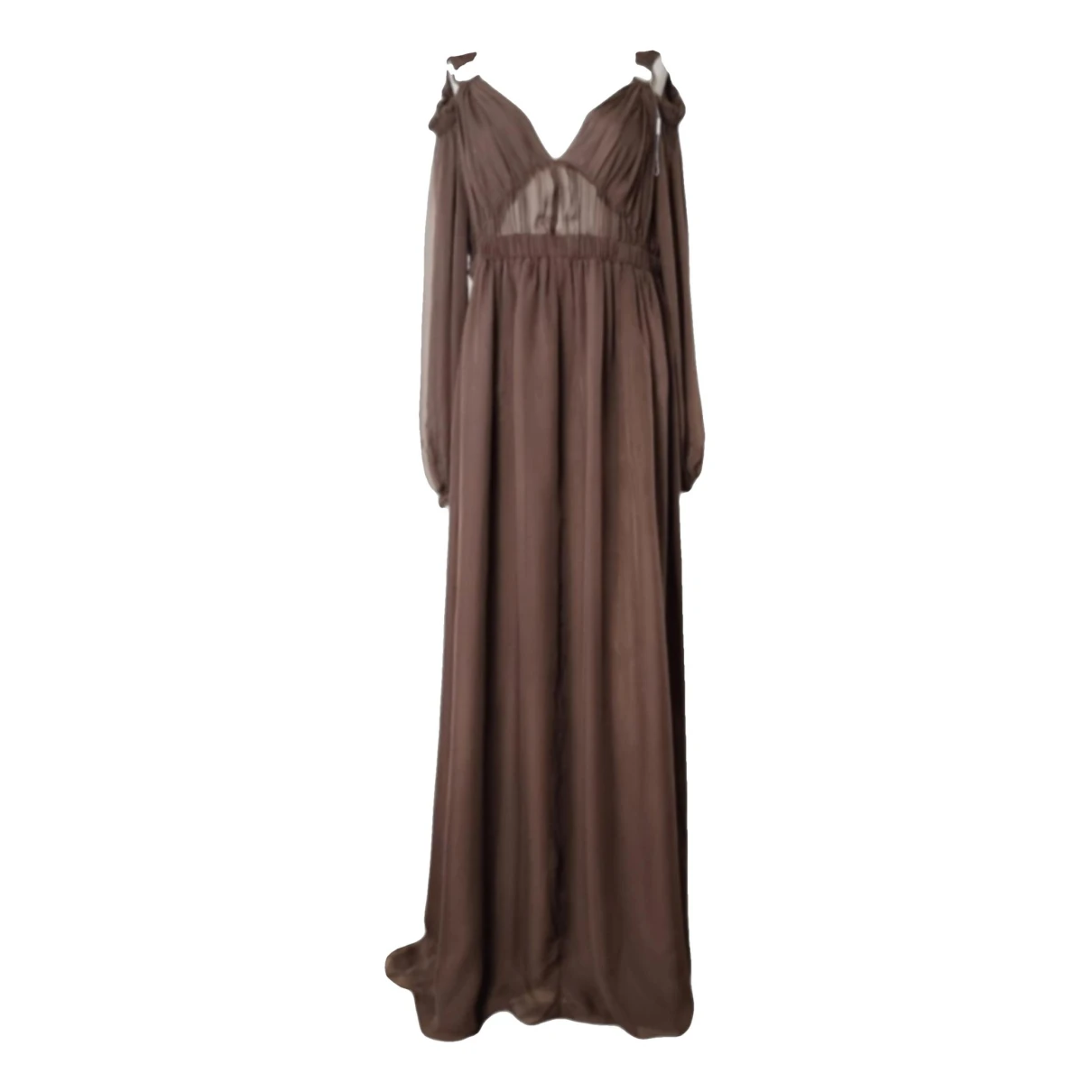 Pre-owned Philosophy Di Alberta Ferretti Silk Maxi Dress In Brown