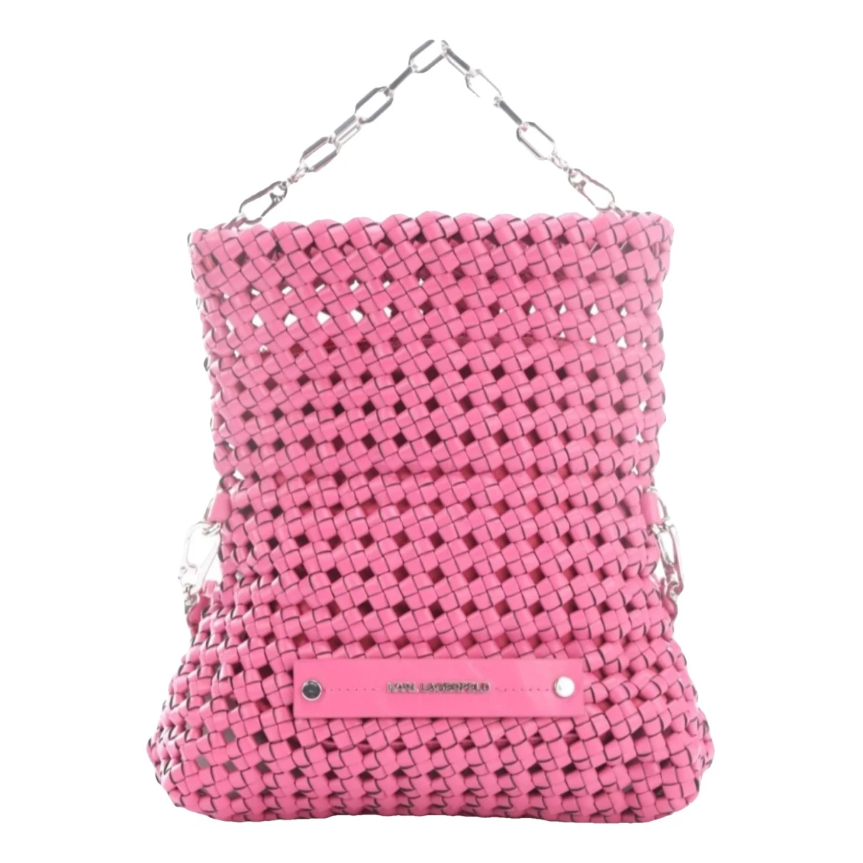 Pre-owned Karl Lagerfeld Vegan Leather Crossbody Bag In Pink