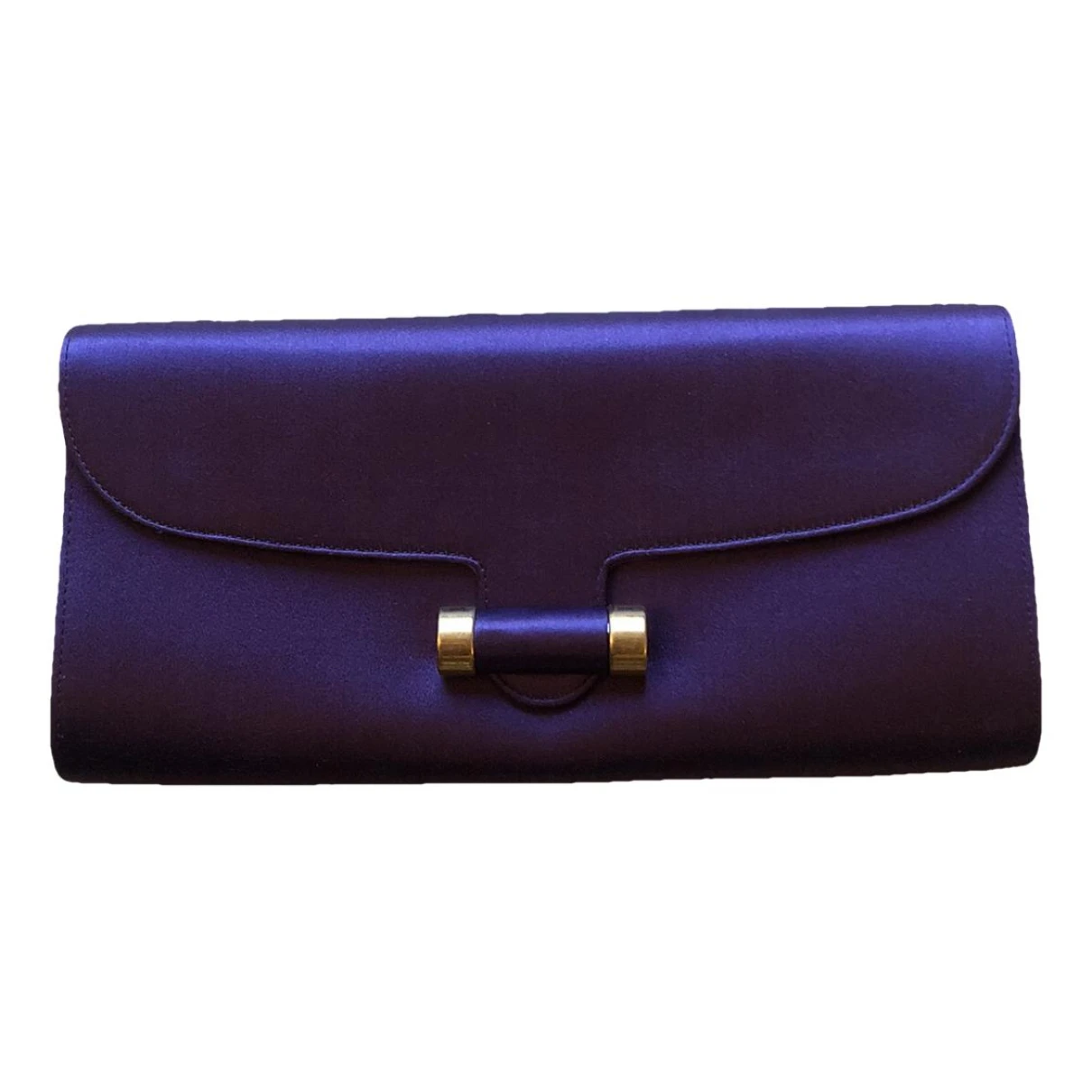 Pre-owned Saint Laurent Belle De Jour Leather Clutch Bag In Purple