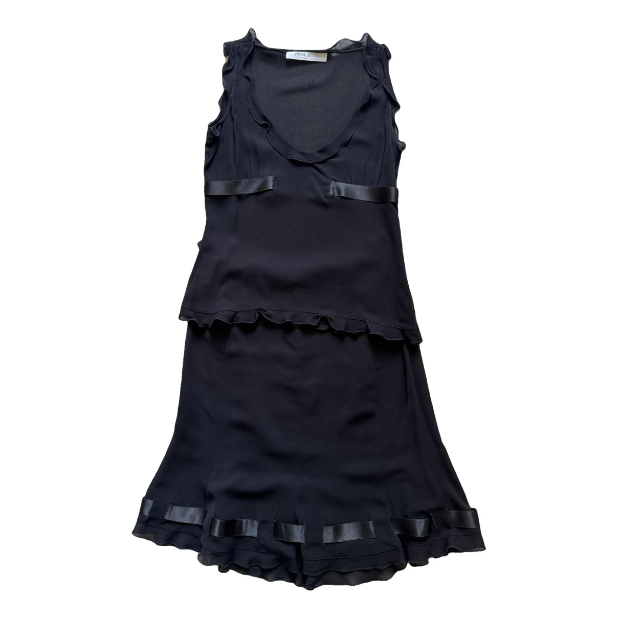 Pre-owned Miu Miu Mini Dress In Black