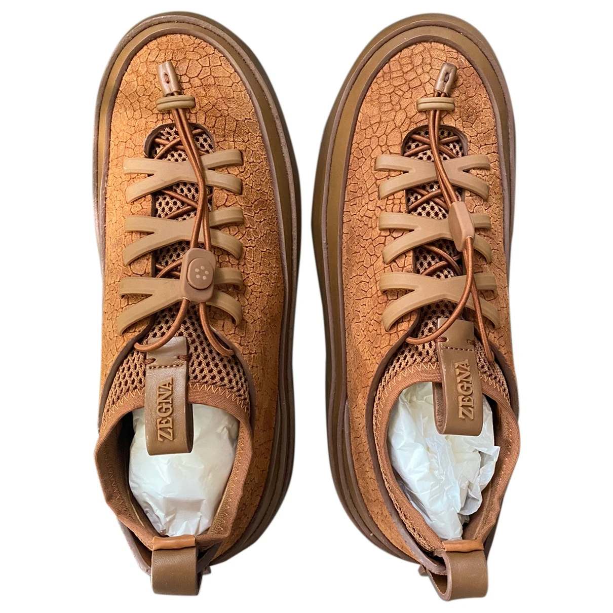 Pre-owned Zegna Leather Lace Ups In Brown