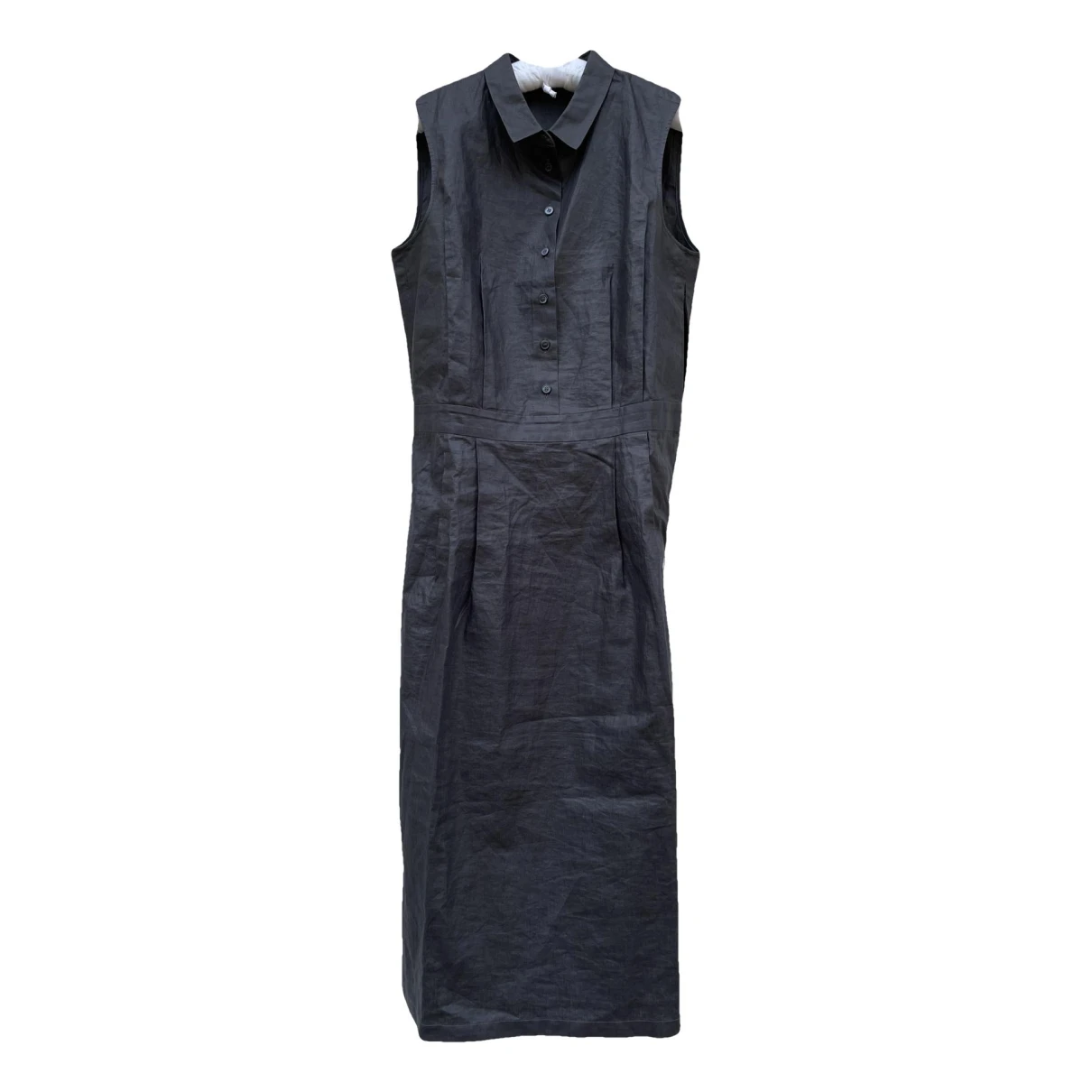 Pre-owned Jil Sander Linen Mid-length Dress In Grey
