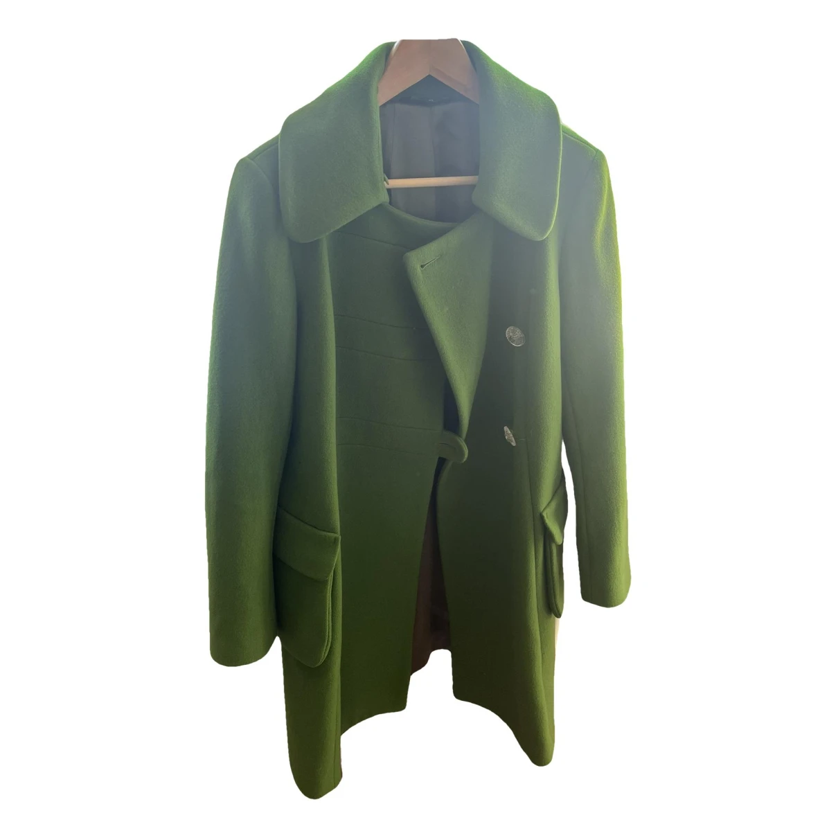 Pre-owned Tara Jarmon Wool Coat In Green