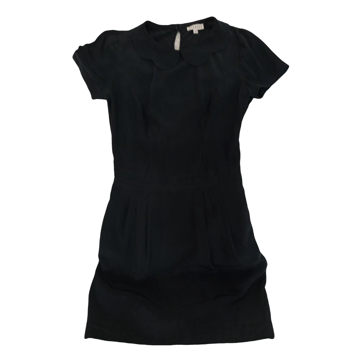 Pre-owned Claudie Pierlot Silk Mid-length Dress In Black