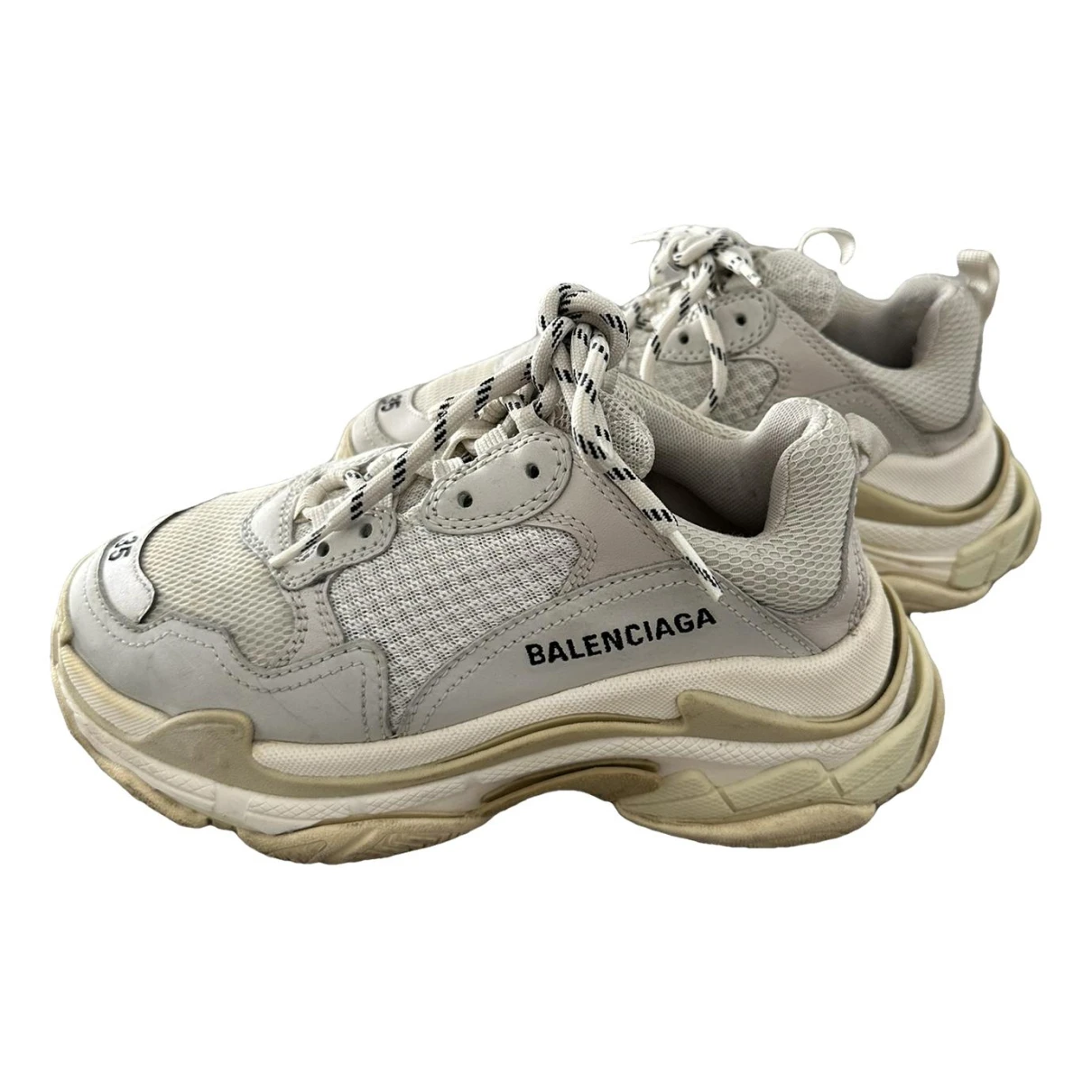 Pre-owned Balenciaga Triple S Trainers In Beige