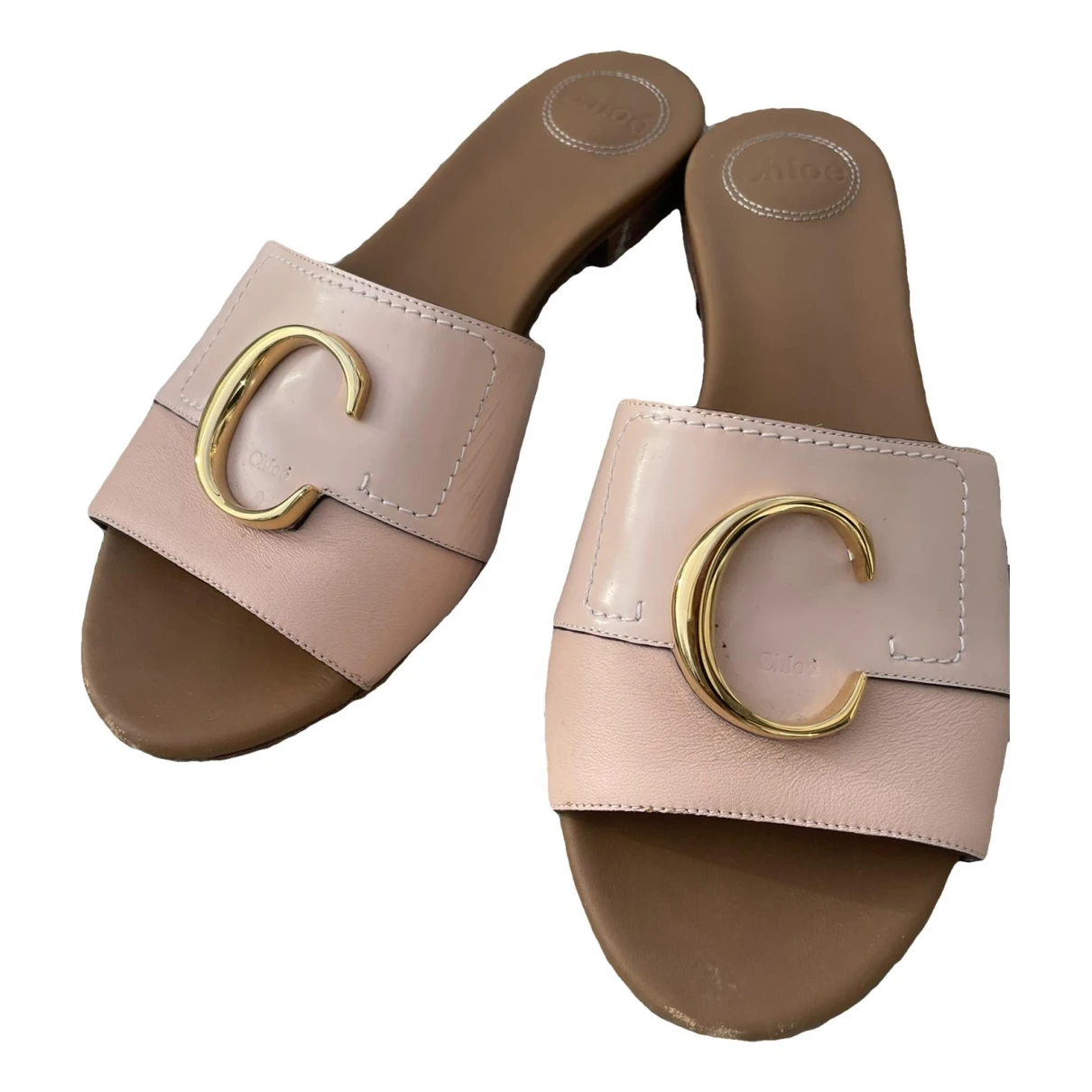 Pre-owned Chloé Leather Flats In Pink