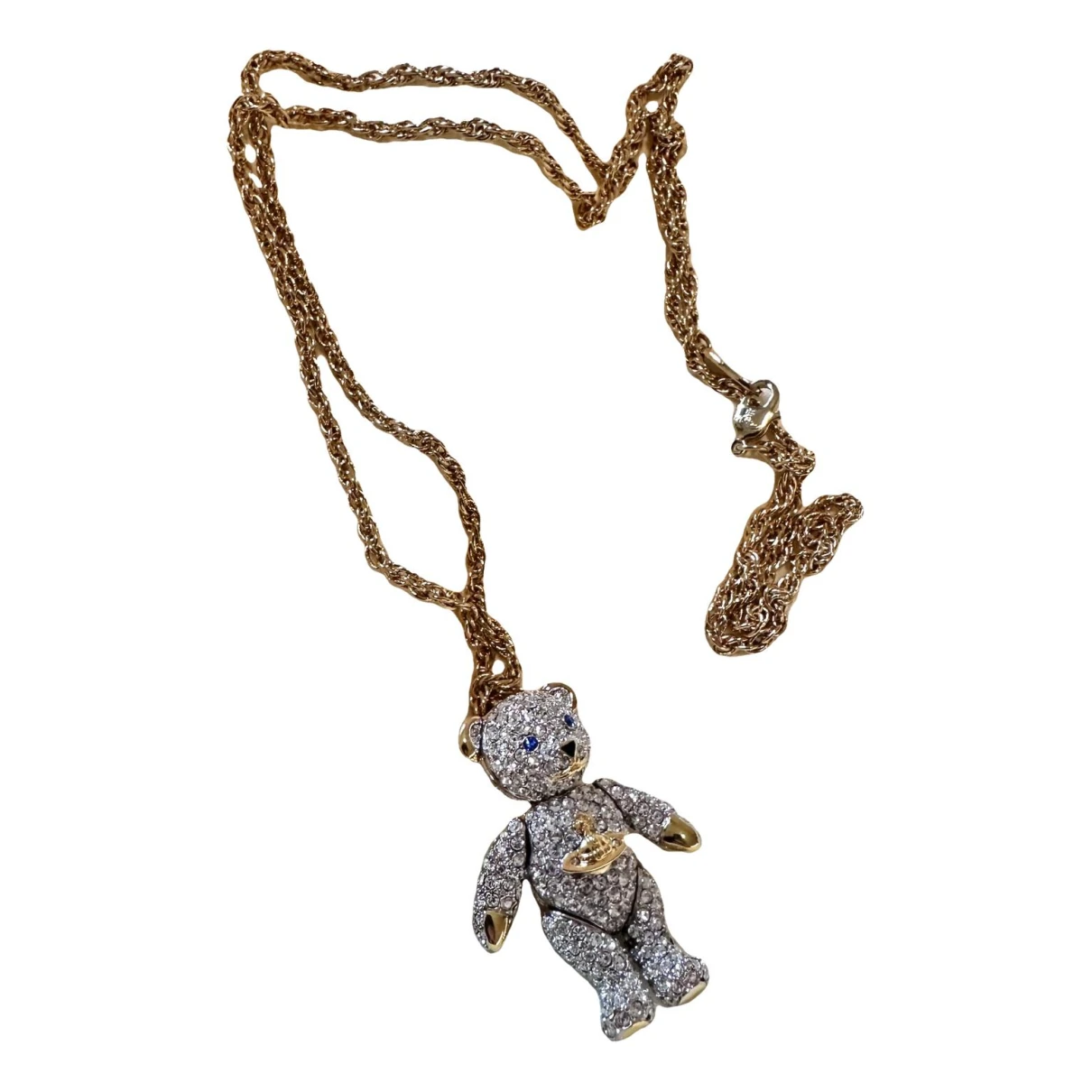 Pre-owned Vivienne Westwood Crystal Necklace In Gold