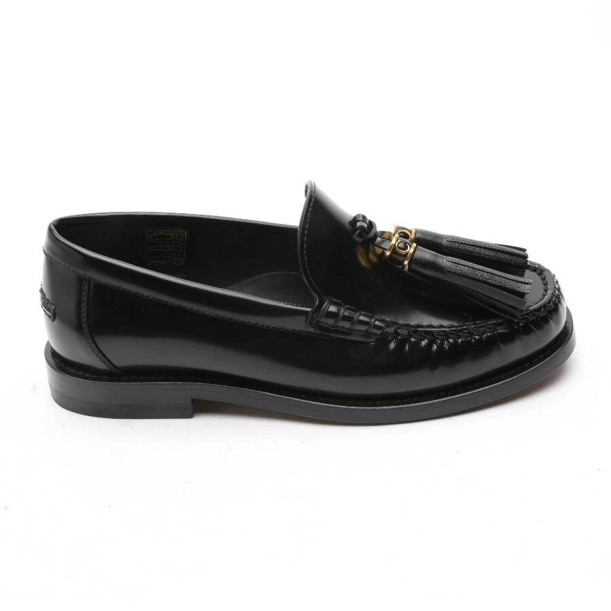 Pre-owned Dior Leather Flats In Black
