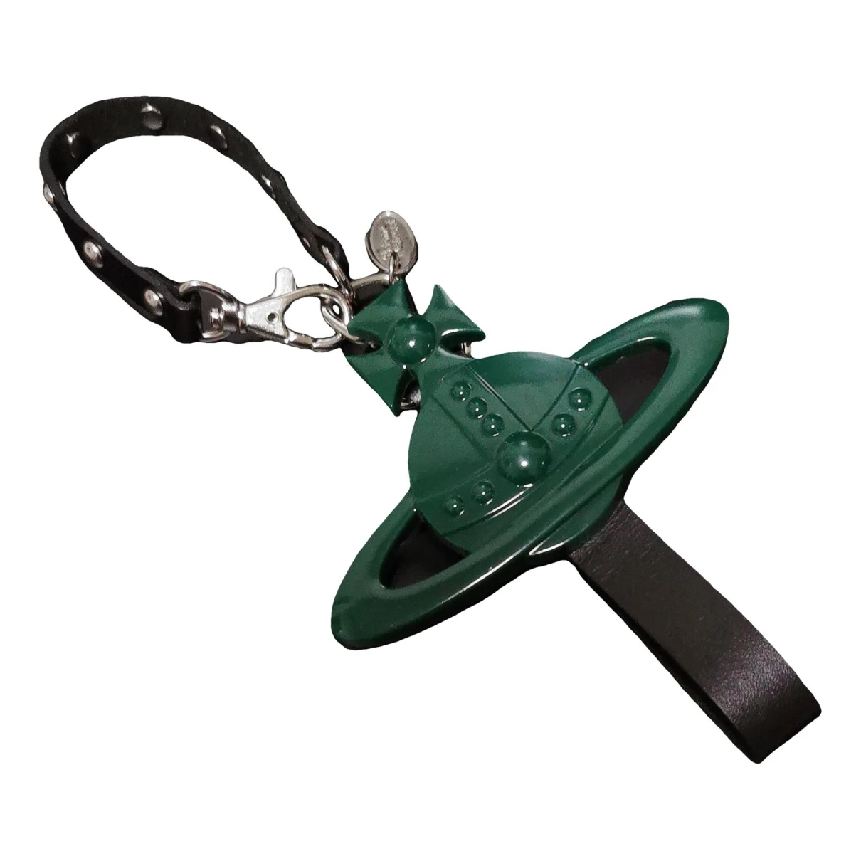 Pre-owned Vivienne Westwood Vegan Leather Key Ring In Green