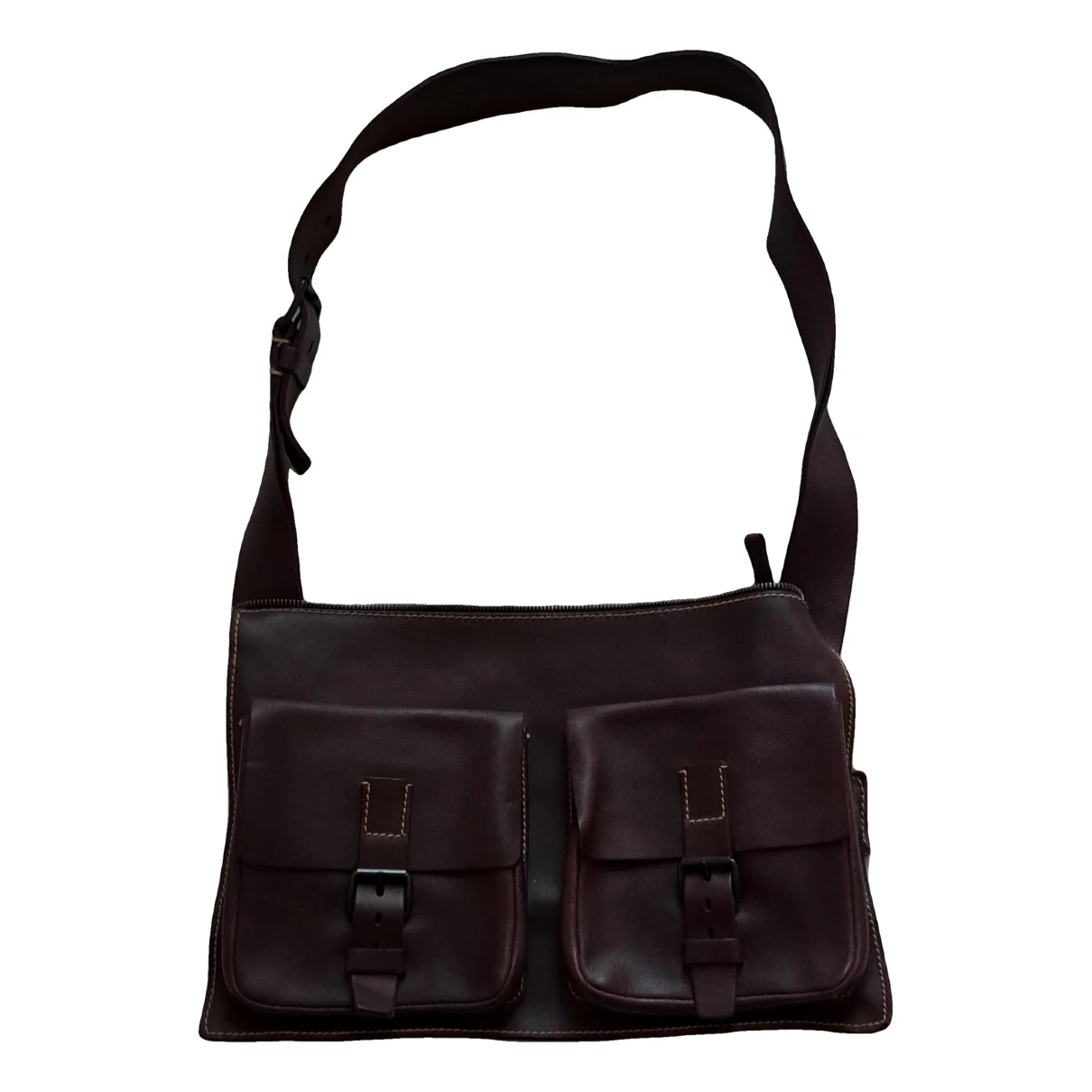 Pre-owned Miu Miu Leather Crossbody Bag In Burgundy