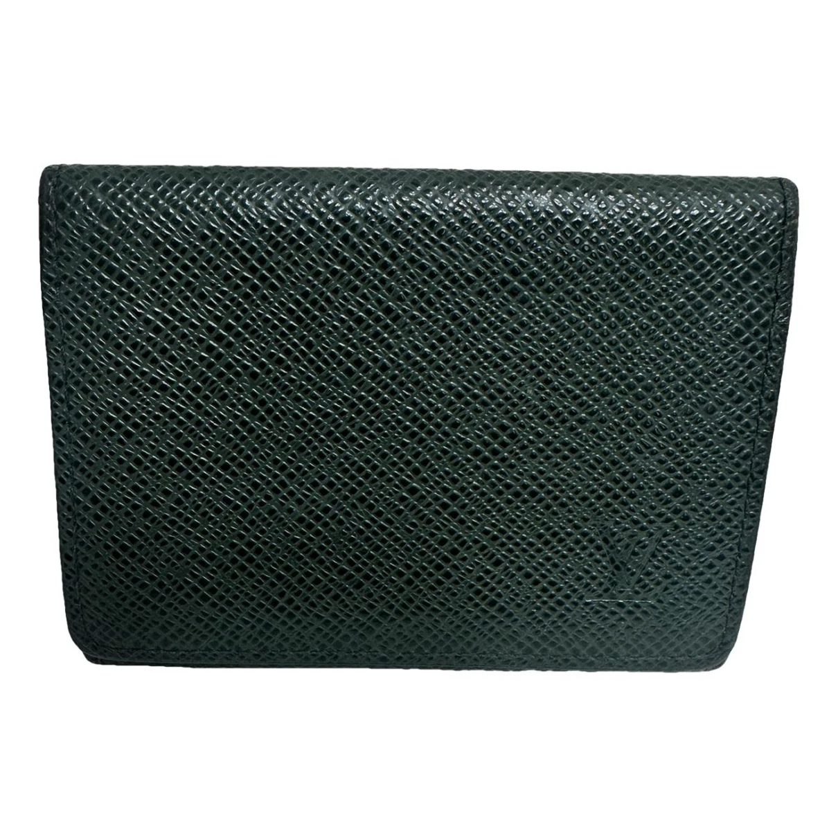 Pre-owned Louis Vuitton Leather Card Wallet In Green