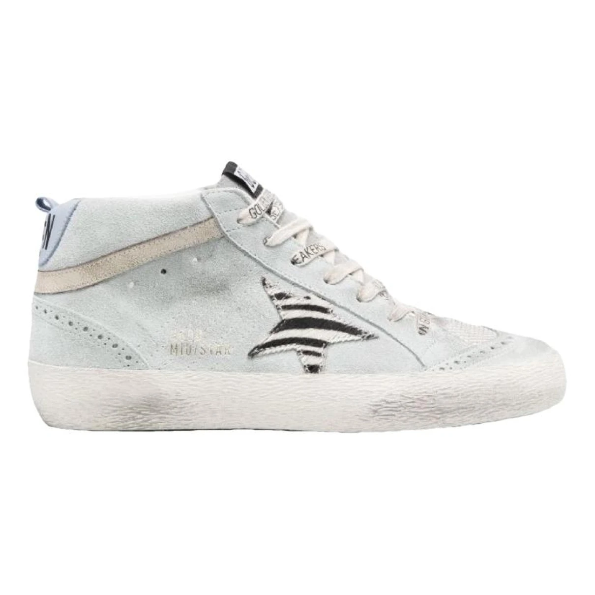 Pre-owned Golden Goose Mid Star Leather Trainers In Blue