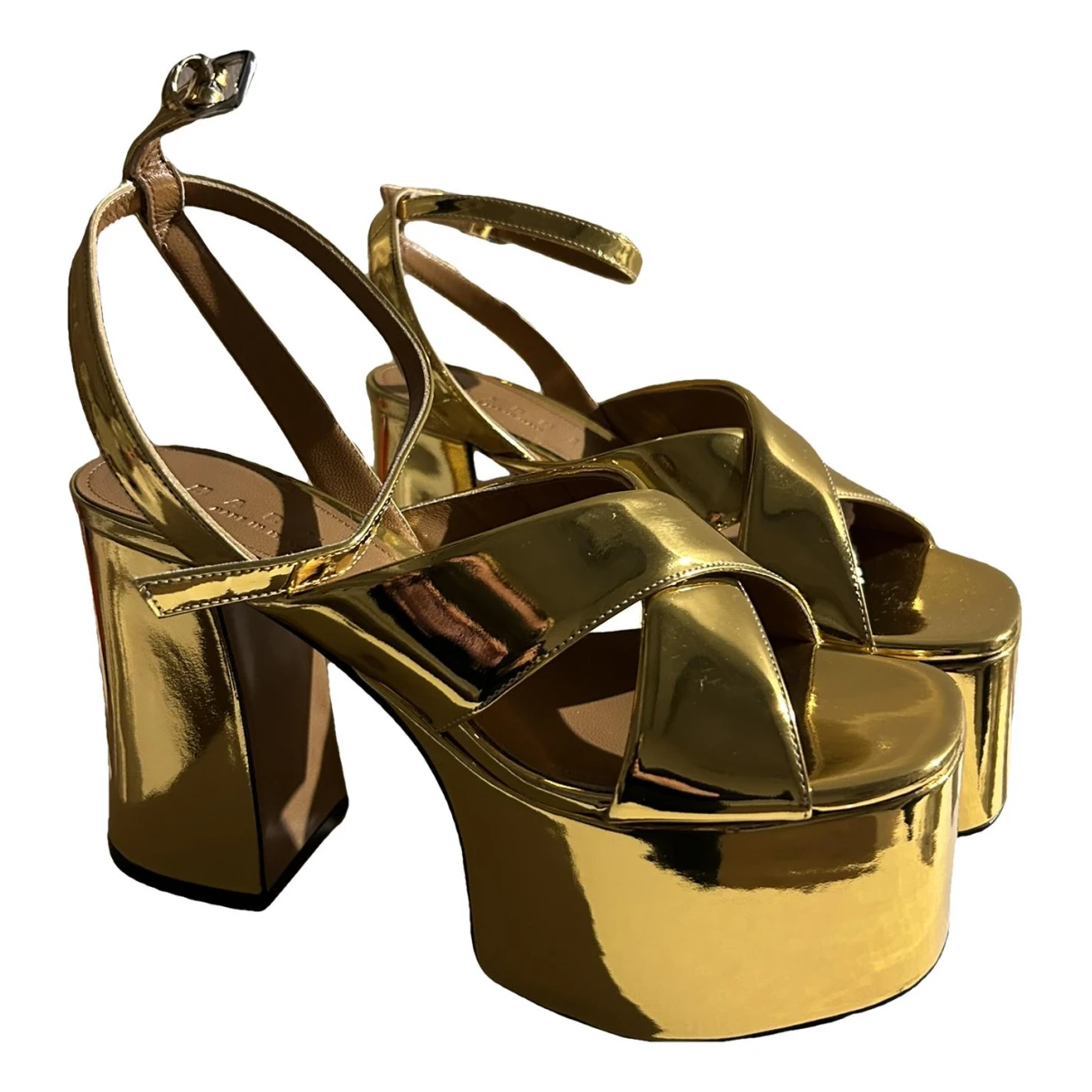 Pre-owned Marni Leather Heels In Gold
