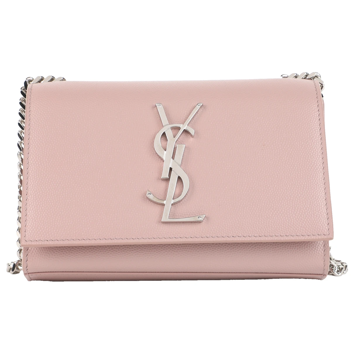 Pre-owned Saint Laurent Kate Monogramme Leather Crossbody Bag In Pink