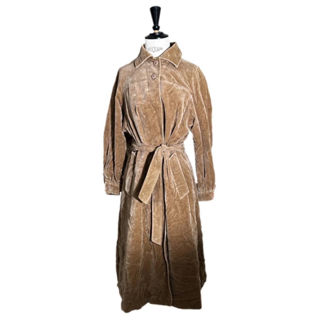 Pre-owned Chloé Velvet Coat In Camel