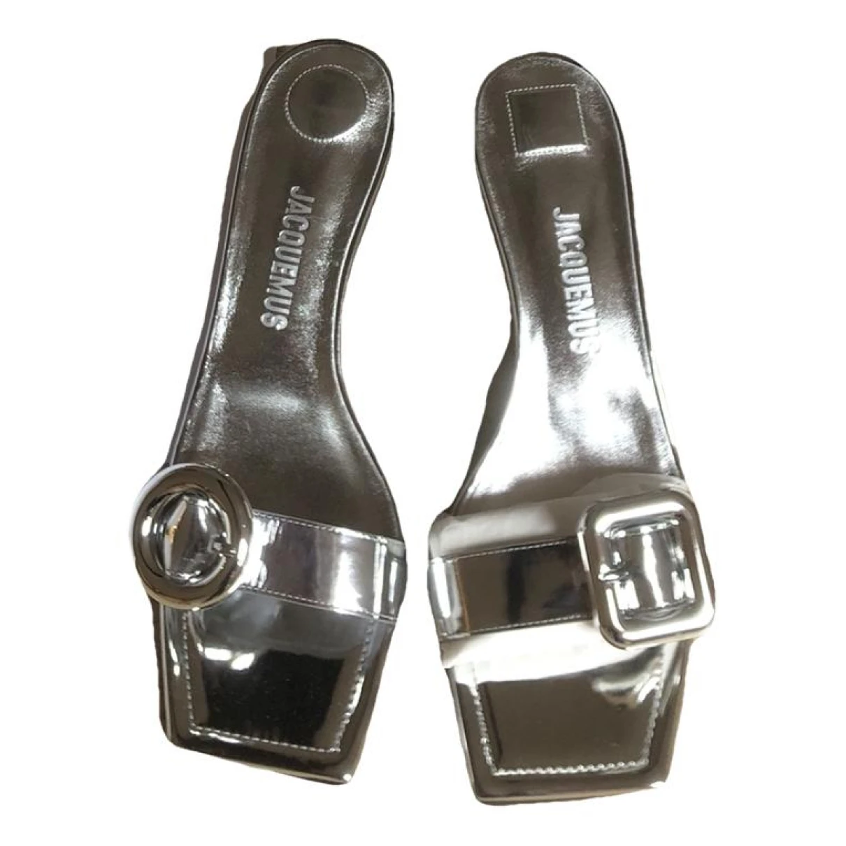 Pre-owned Jacquemus Leather Sandals In Silver