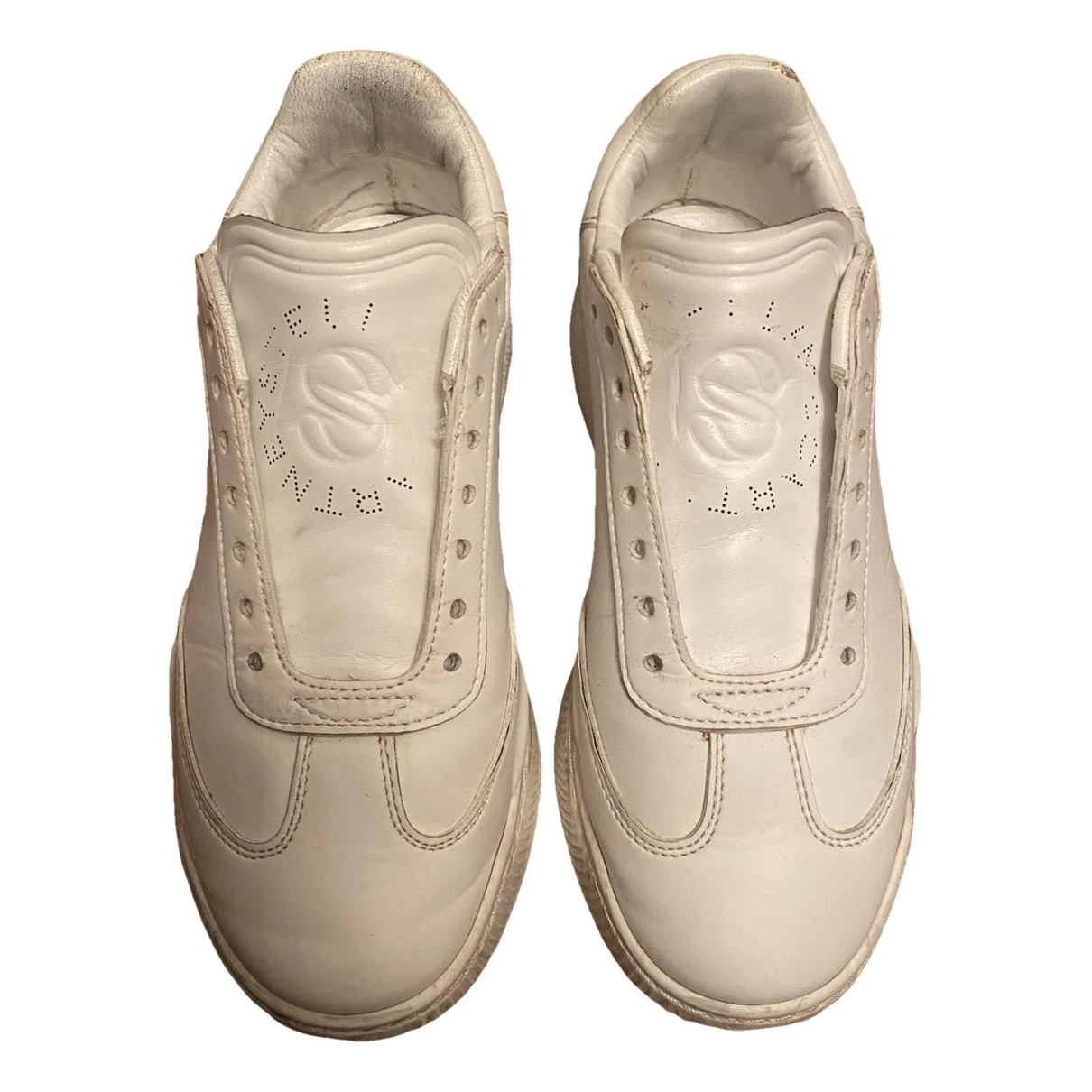 Pre-owned Stella Mccartney Vegan Leather Trainers In White