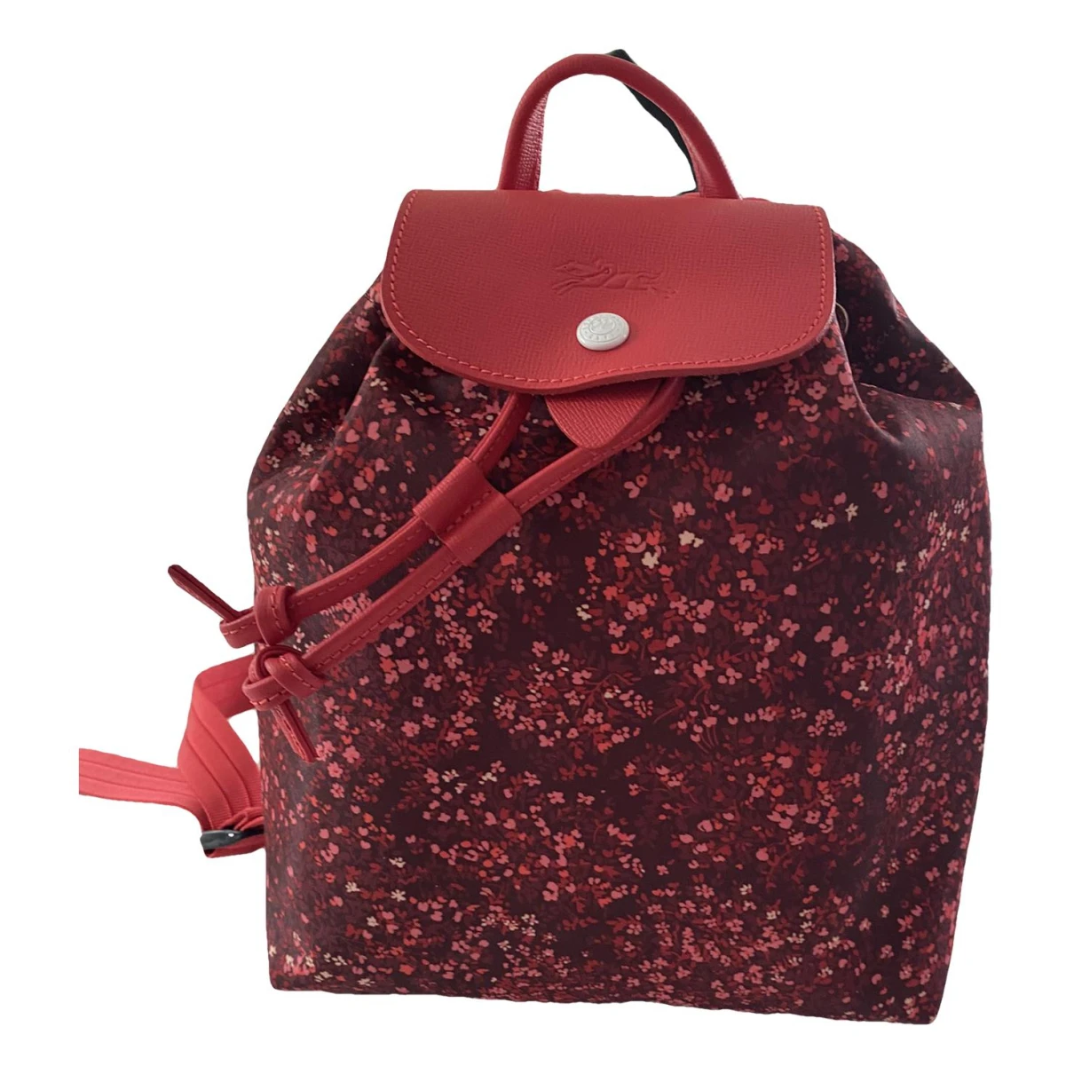 Pre-owned Longchamp Pliage Backpack In Red
