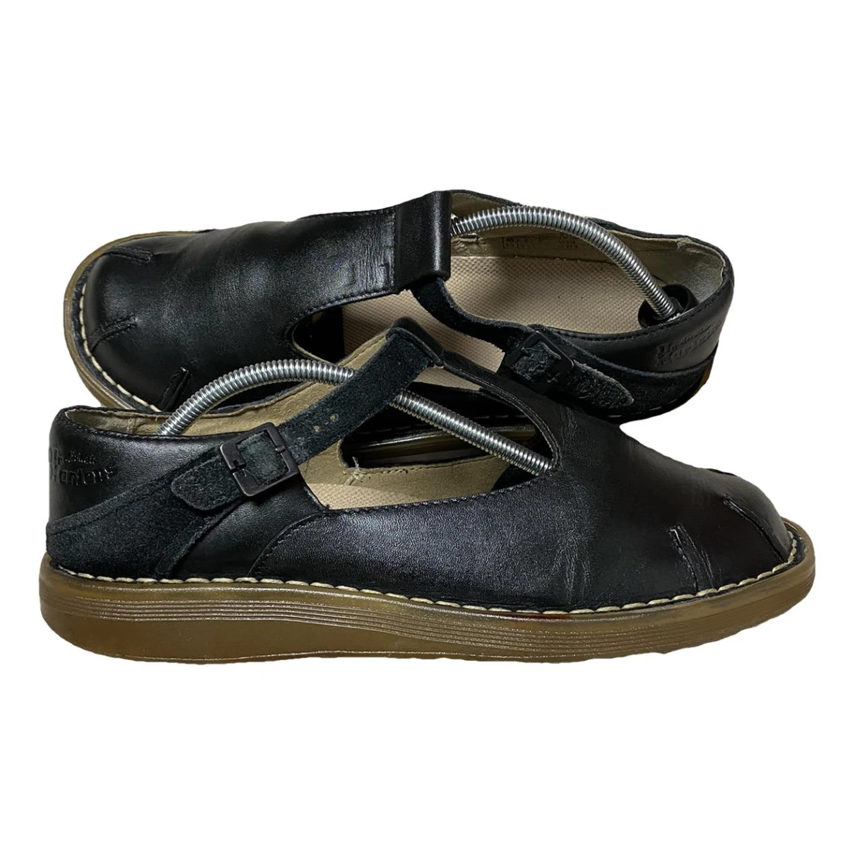 Pre-owned Dr. Martens' Leather Ballet Flats In Black