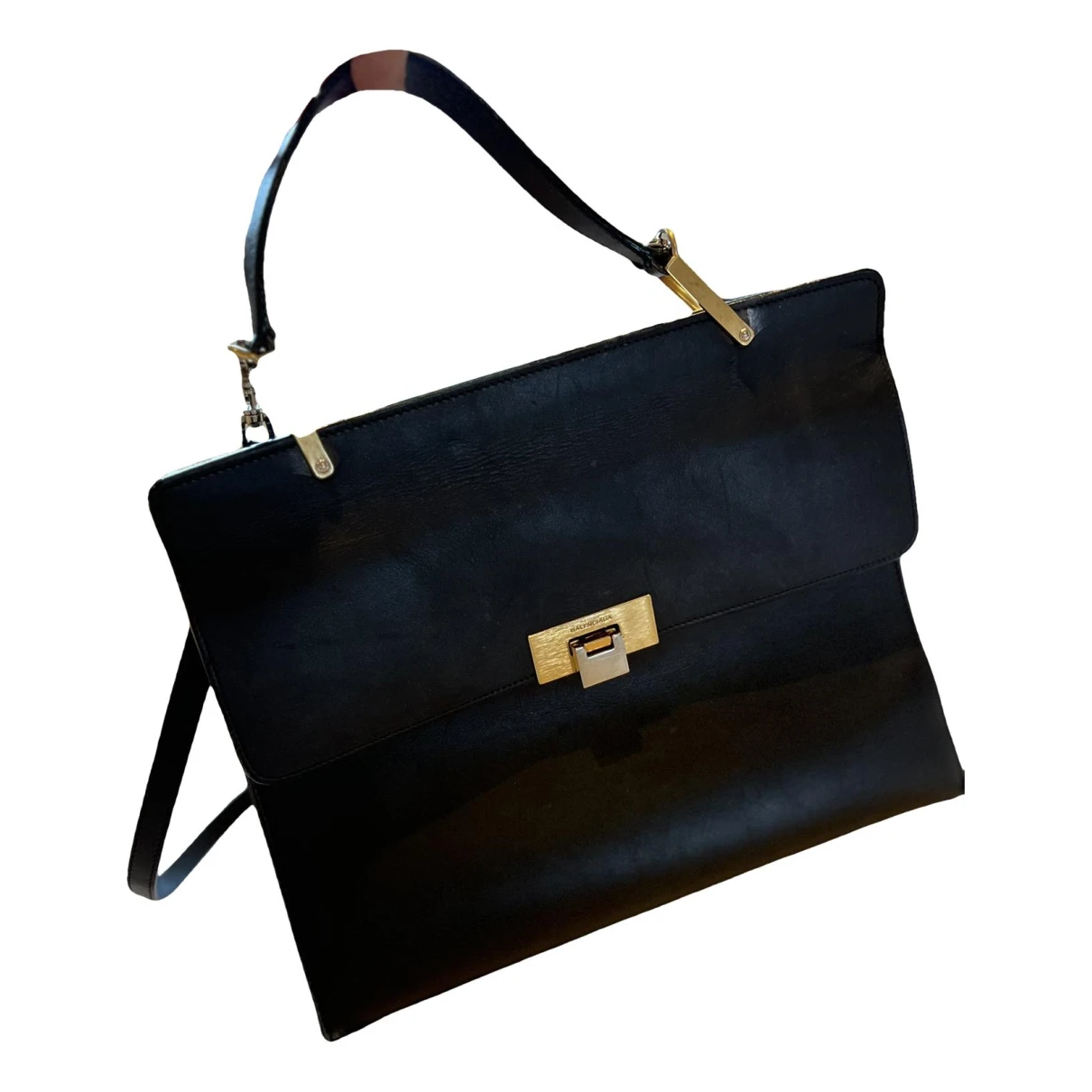 Pre-owned Balenciaga Le Dix Leather Handbag In Black