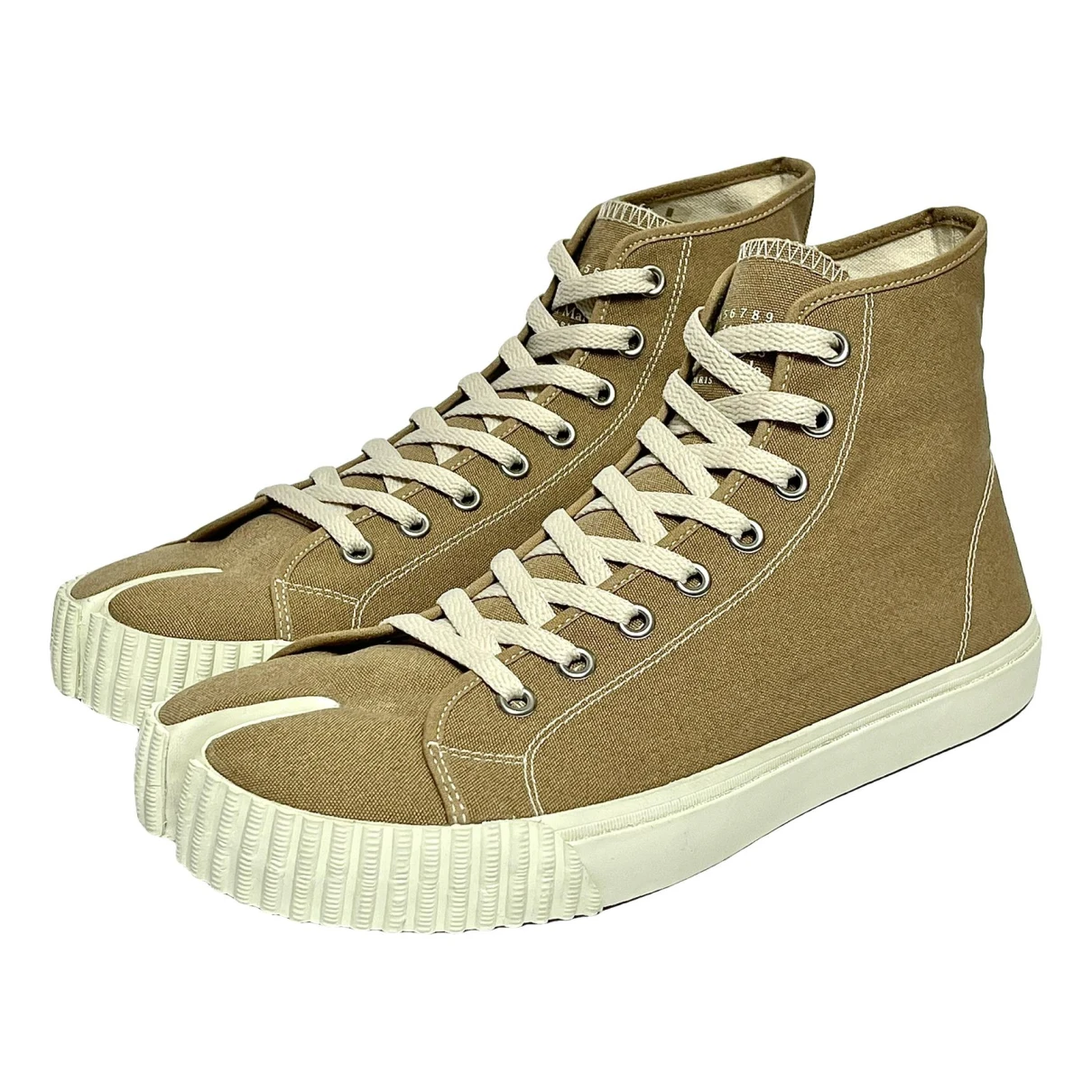 Pre-owned Maison Margiela Cloth High Trainers In Beige