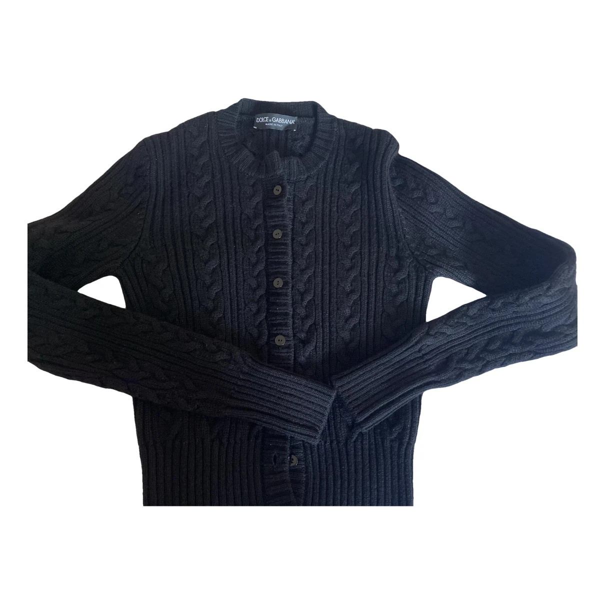 Pre-owned Dolce & Gabbana Wool Cardigan In Black