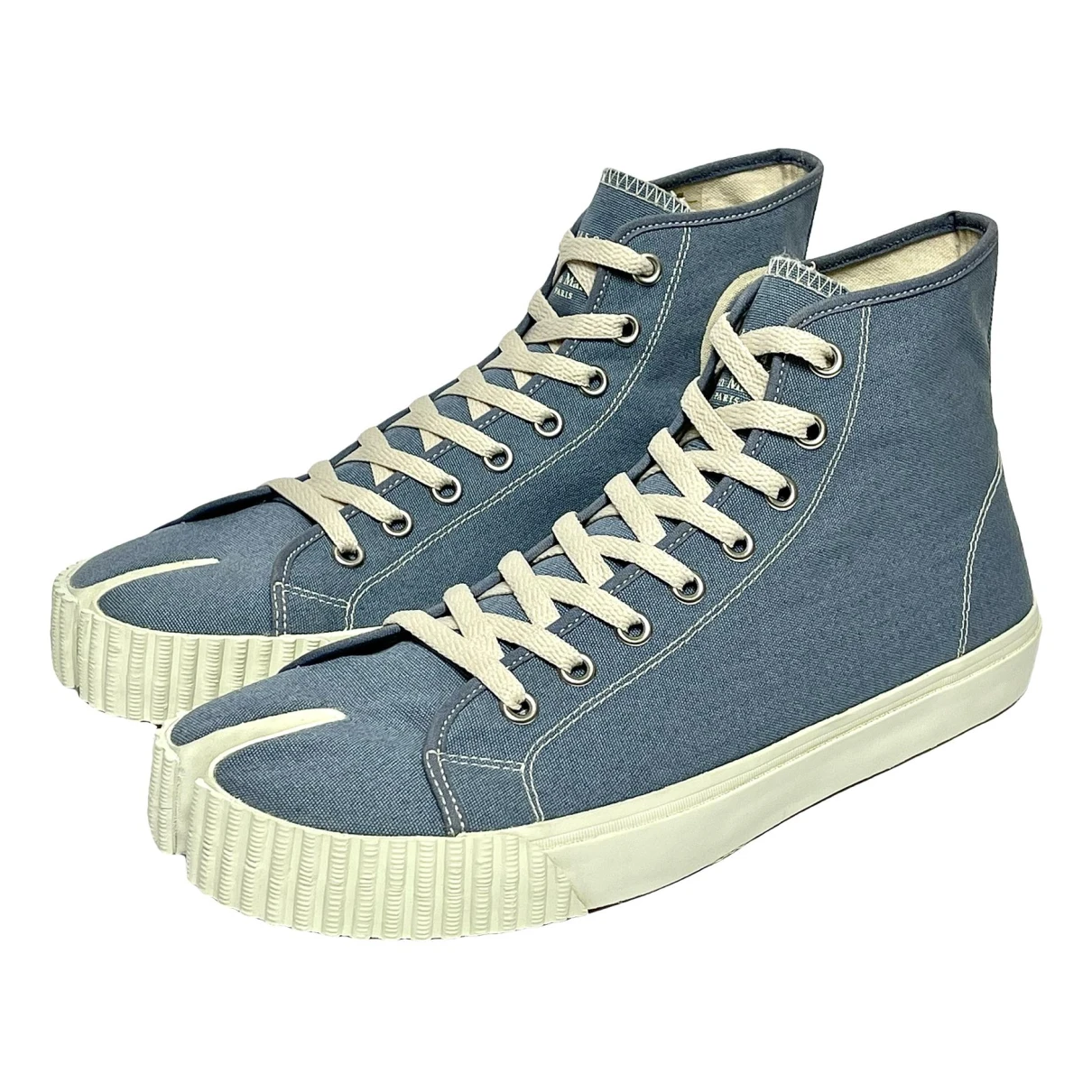Pre-owned Maison Margiela Cloth High Trainers In Blue