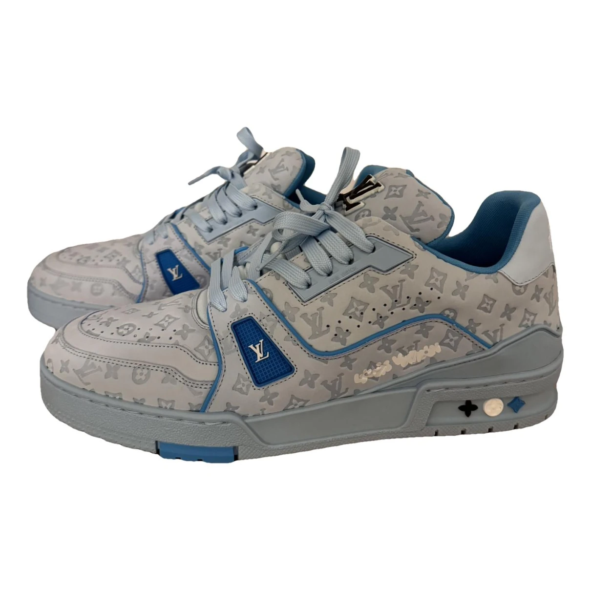 Pre-owned Louis Vuitton Low Trainers In Blue