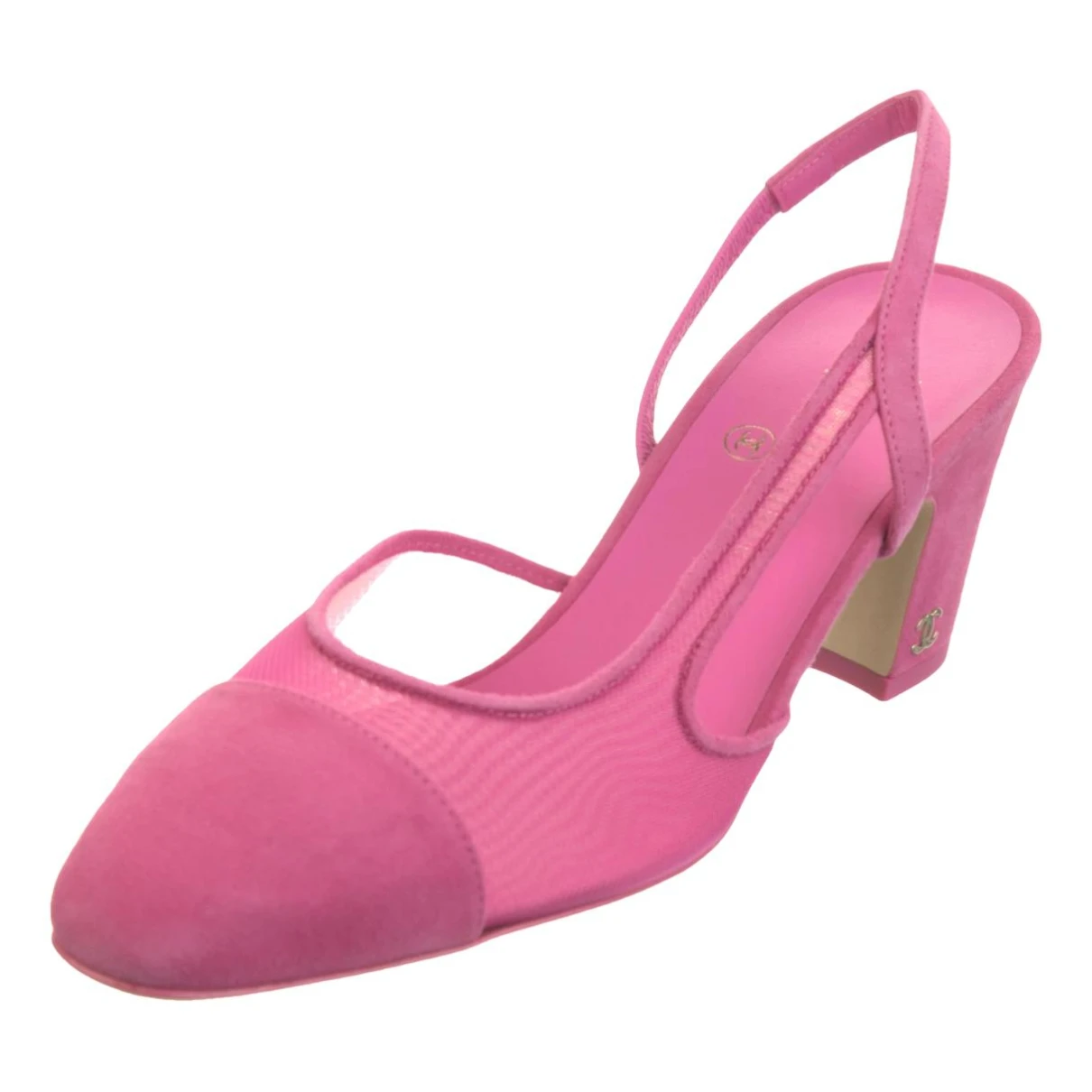 Pre-owned Chanel Slingback Cloth Sandal In Pink
