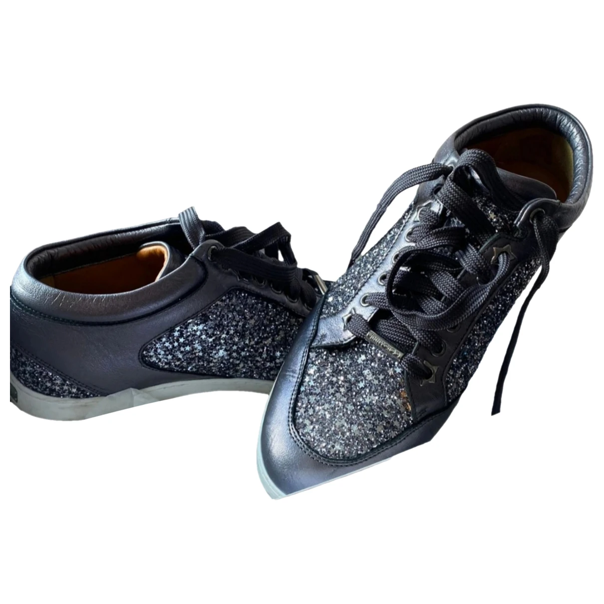 Pre-owned Jimmy Choo Leather Trainers In Grey