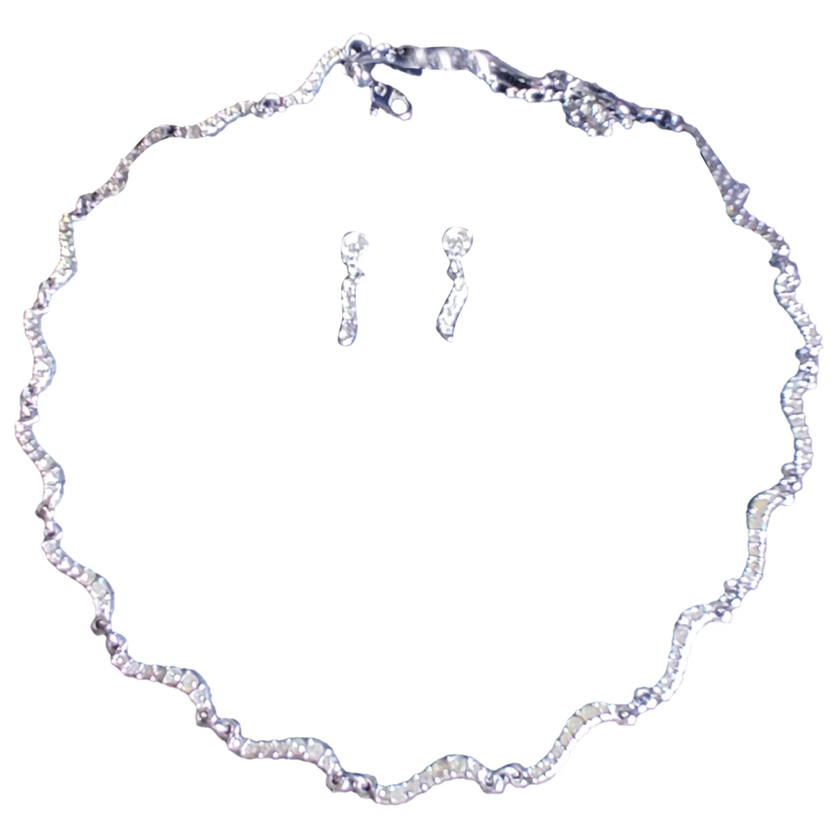 Pre-owned Swarovski Crystal Jewellery Set In Silver