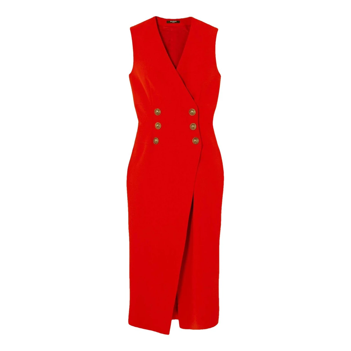 Pre-owned Balmain Mid-length Dress In Red
