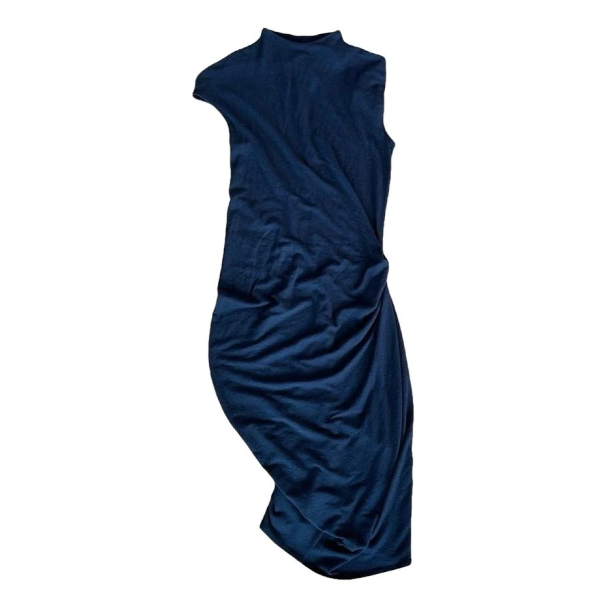 Pre-owned Helmut Lang Wool Mid-length Dress In Grey