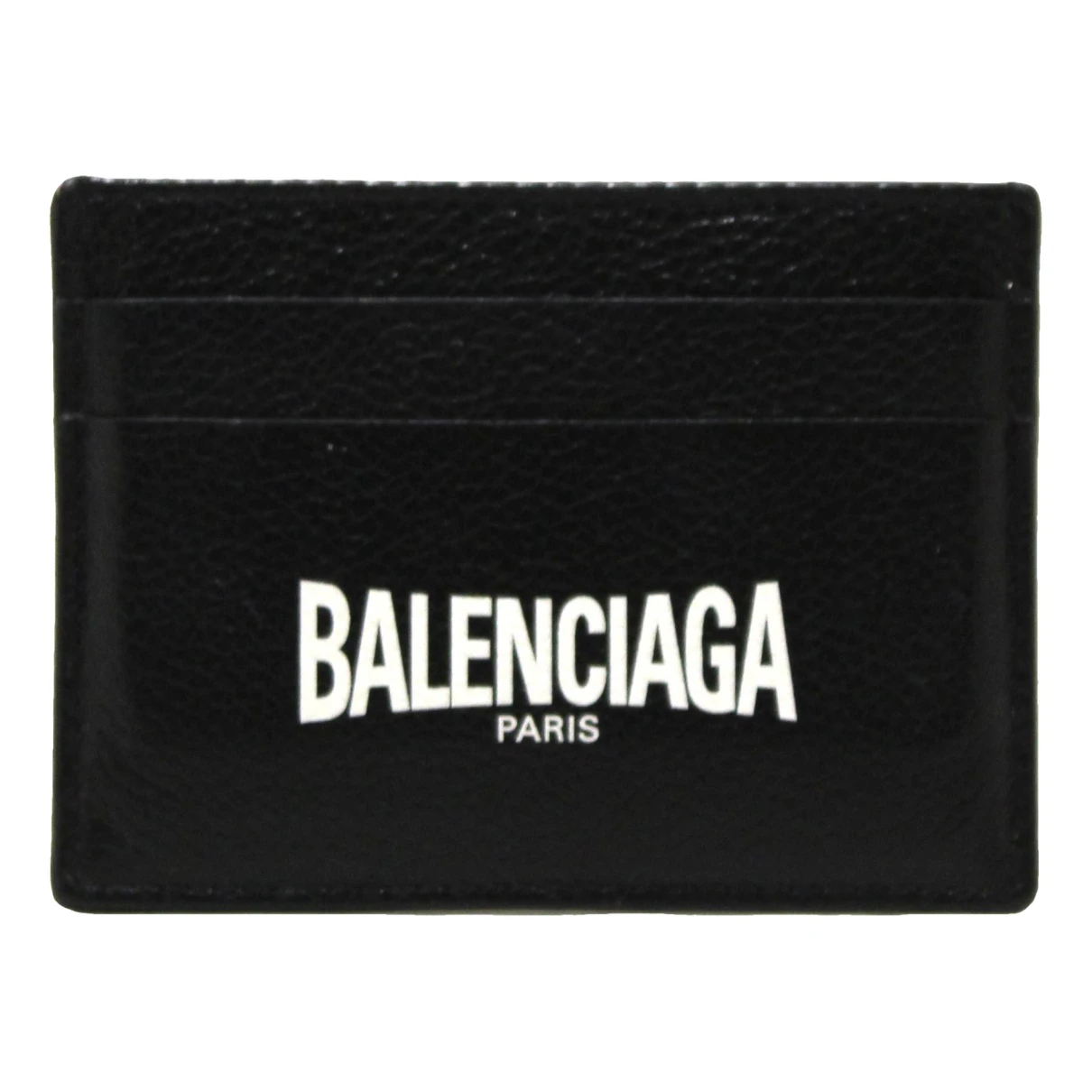 Pre-owned Balenciaga Leather Card Wallet In Black