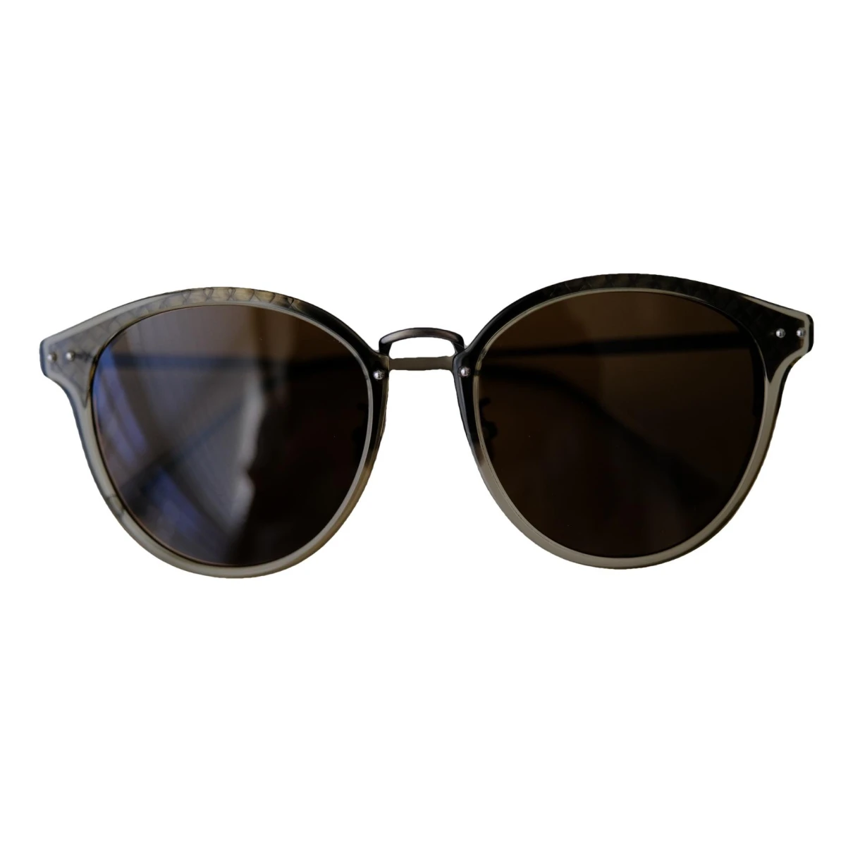 Pre-owned Bottega Veneta Oversized Sunglasses In Metallic