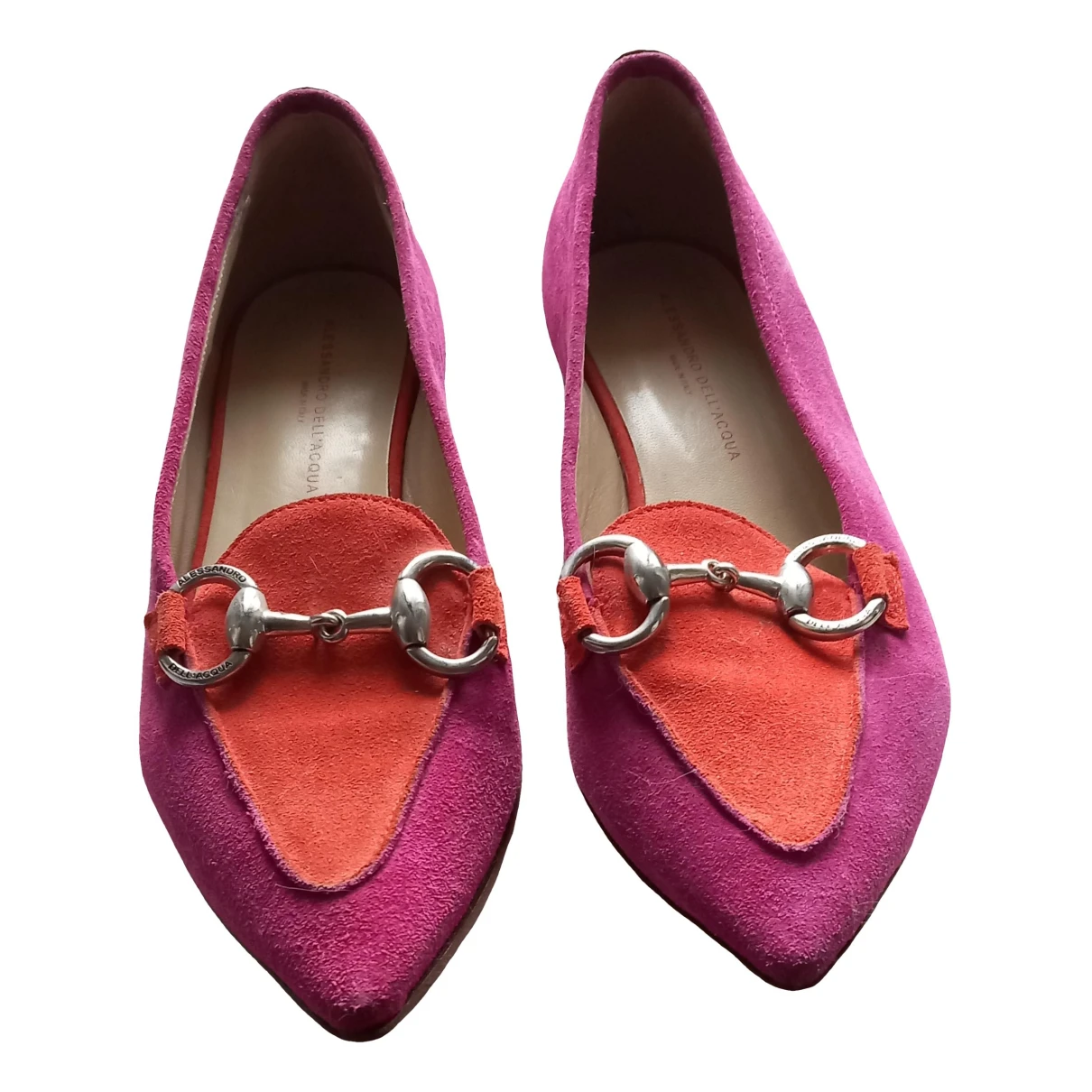 Pre-owned Alessandro Dell'acqua Leather Flats In Pink