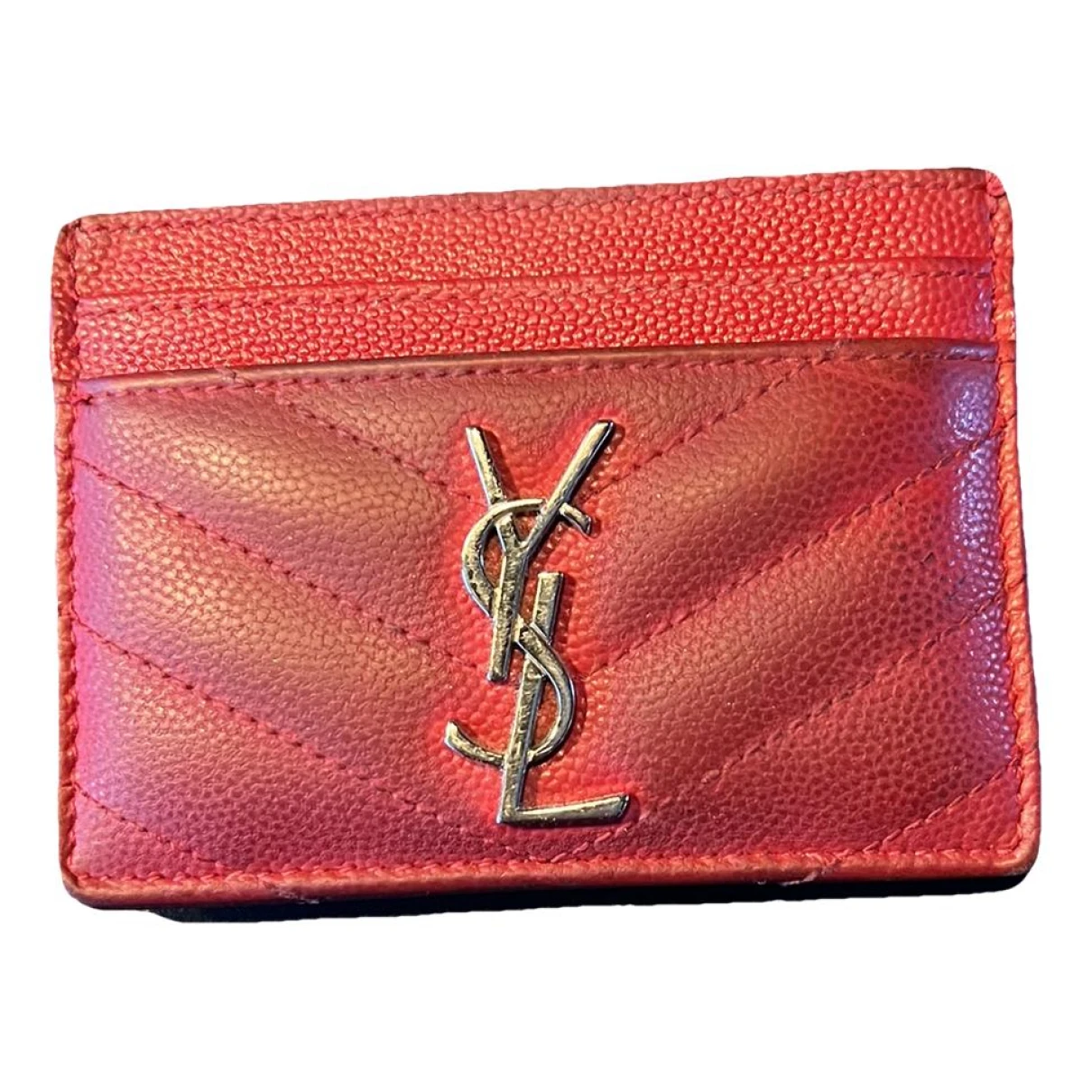 Pre-owned Saint Laurent Leather Wallet In Red