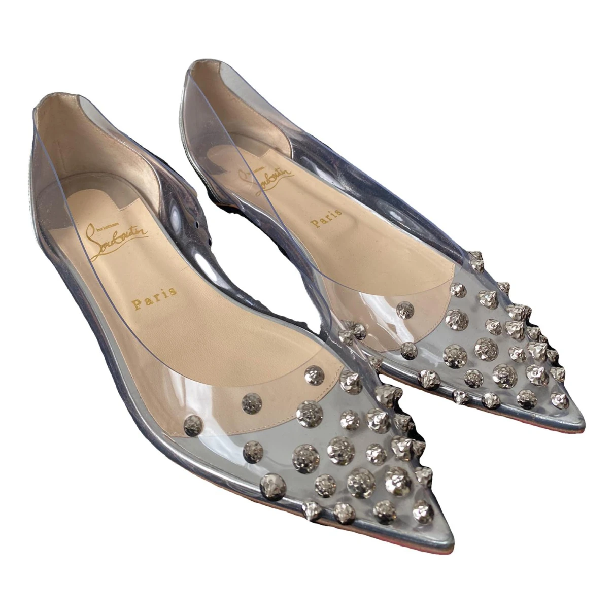 Pre-owned Christian Louboutin Vinyl Flats In Other