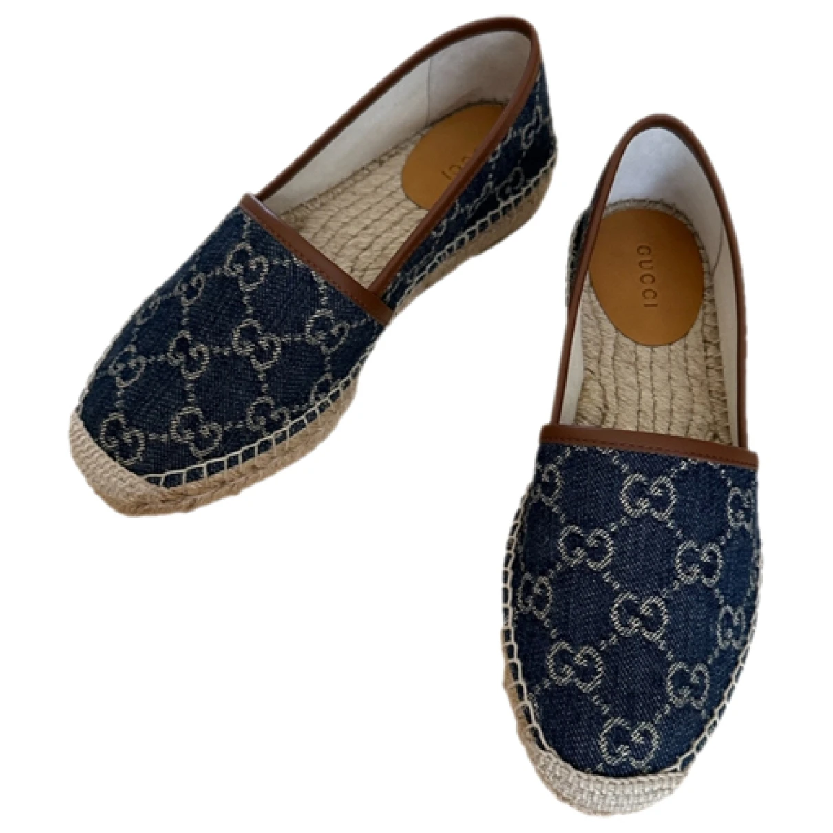 Pre-owned Gucci Cloth Espadrilles In Navy