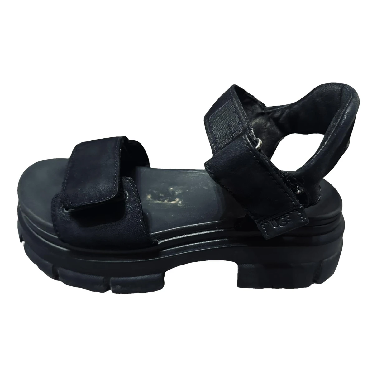 Pre-owned Ugg Cloth Sandal In Black